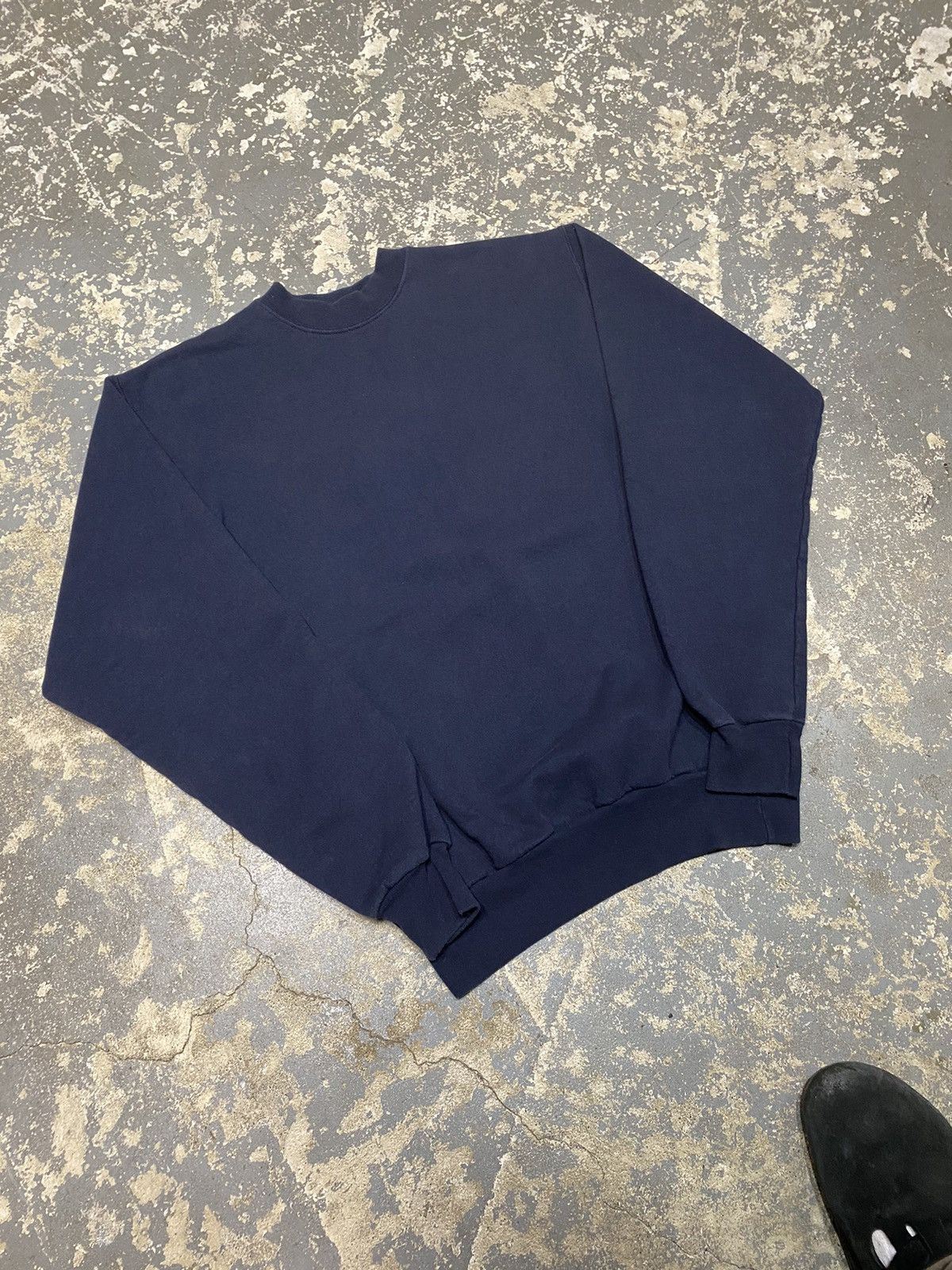 Hanes × Vintage Vintage Y2K Blank Black/Navy Pullover Crewneck Sweatshirt Size US S / EU 44-46 / 1 - 9 Thumbnail