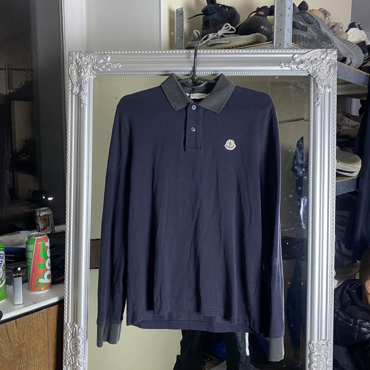 Moncler Moncler Long Sleeve Polo T-Shirt S Size Size US S / EU 44-46 / 1 - 1 Thumbnail