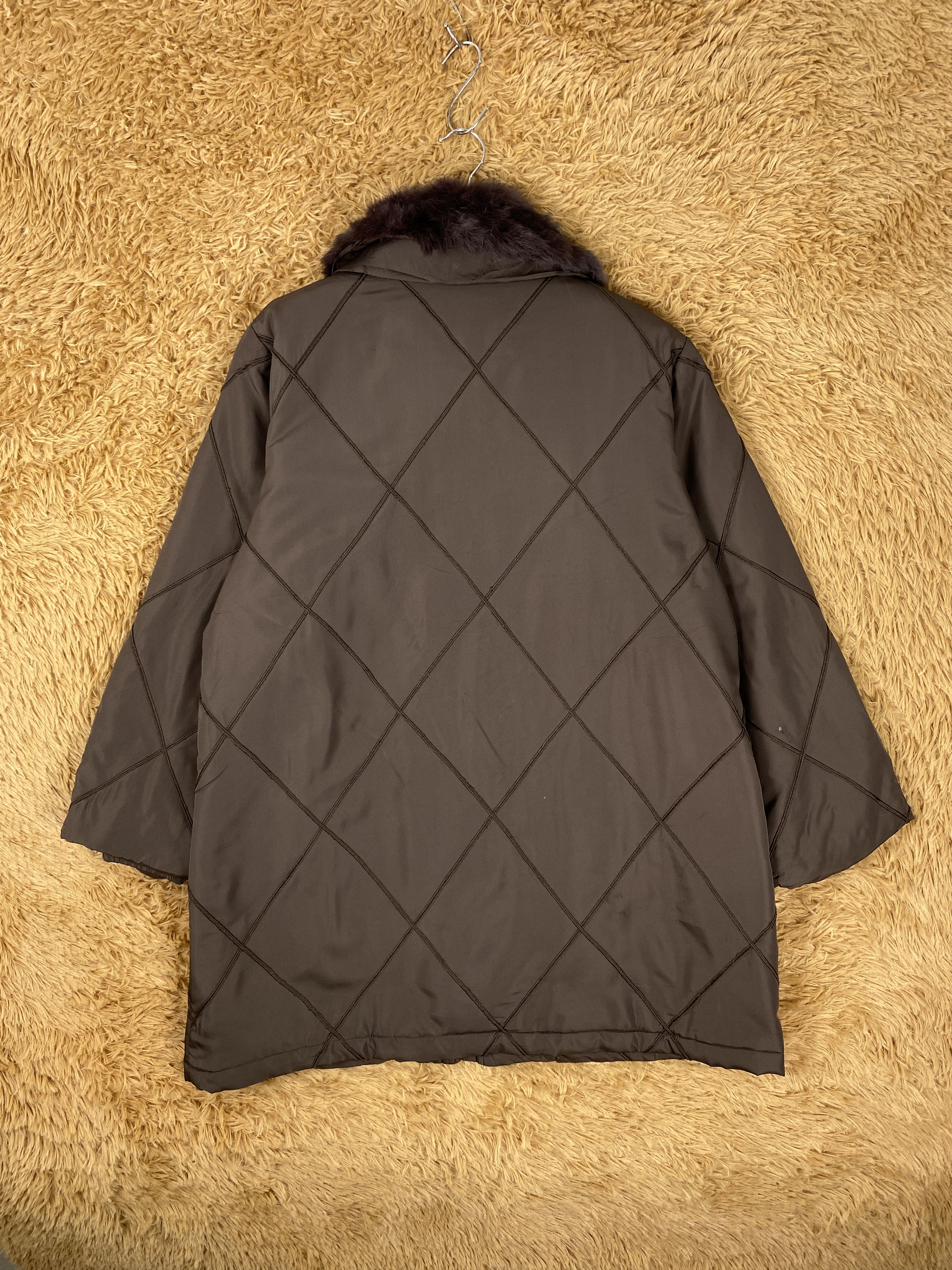 Japanese Brand Vintage Pikabia Fur Collar Quilted Long Jacket J2126 Size S / US 4 / IT 40 - 5 Thumbnail