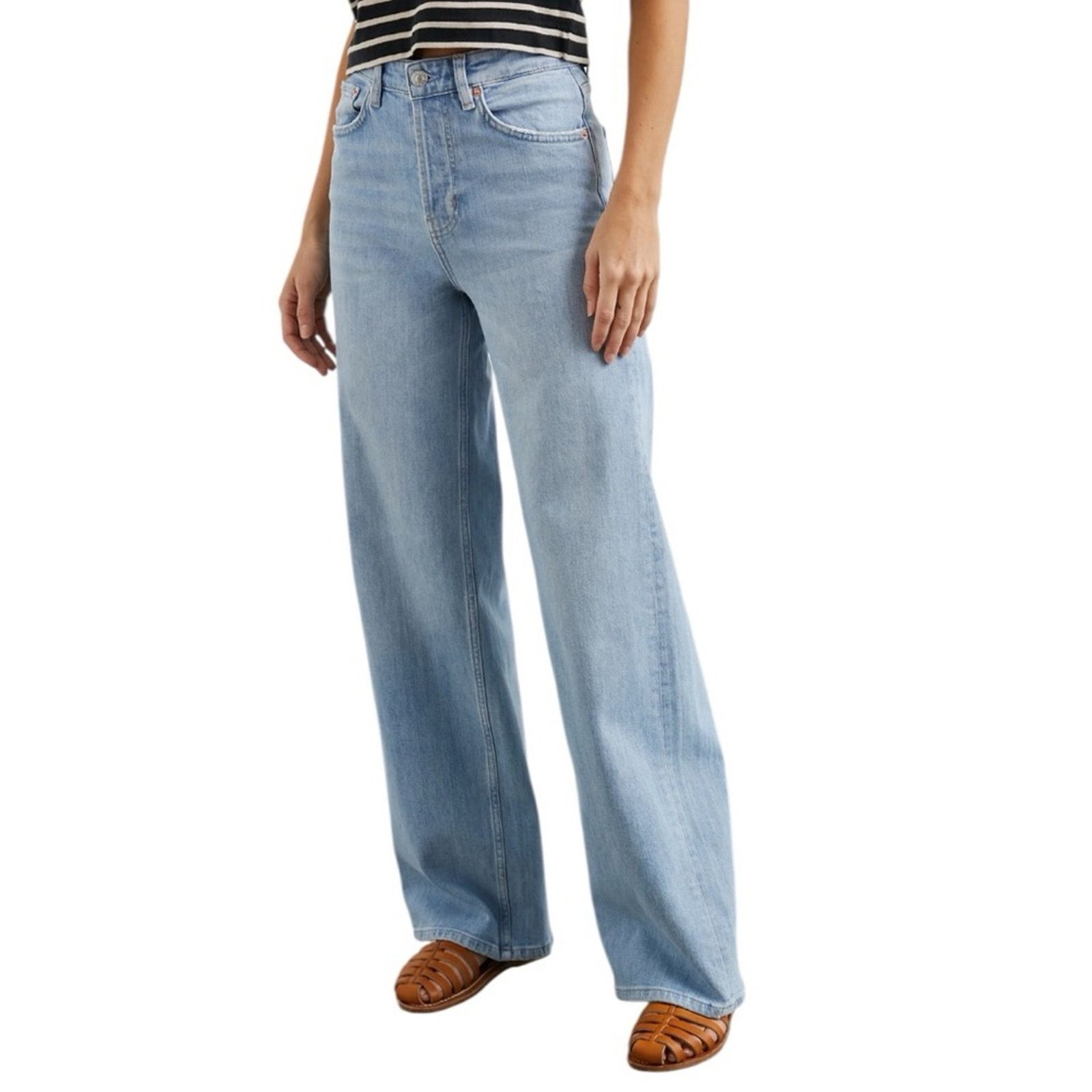 Rails The Getty High Rise Wide Leg Jeans Blue Mist Size 28