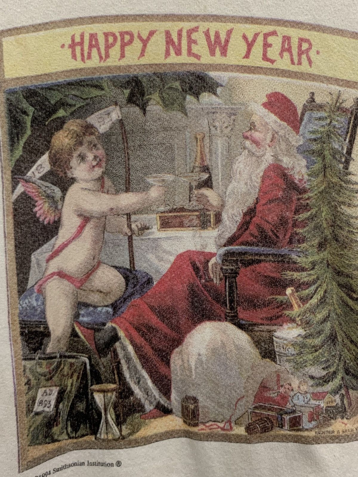 Other Vintage '90s Sweatshirt New Years Santa Cherub Smithsonian Size US M / EU 48-50 / 2 - 6 Thumbnail