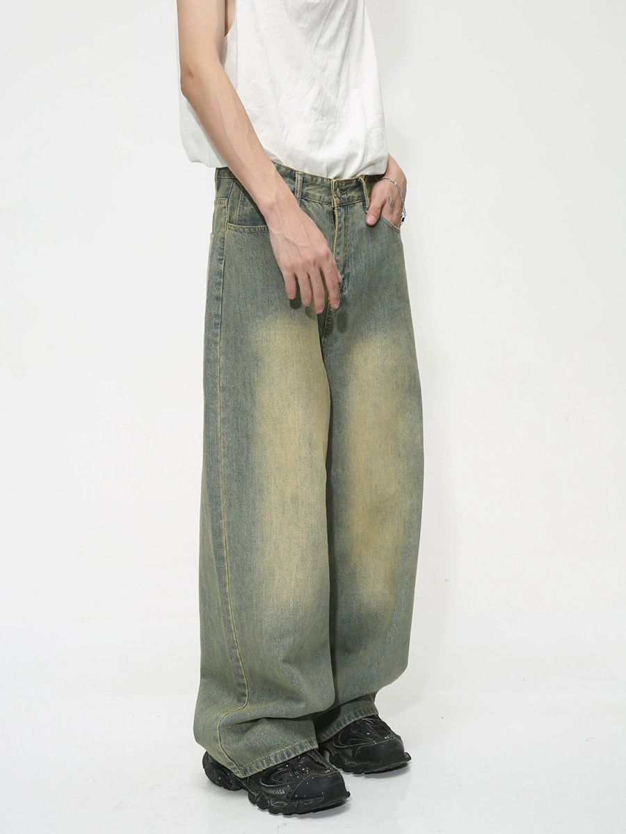 Vintage Japanese retro loose distressed washed gradient jeans Size US 32 / EU 48 - 2 Thumbnail