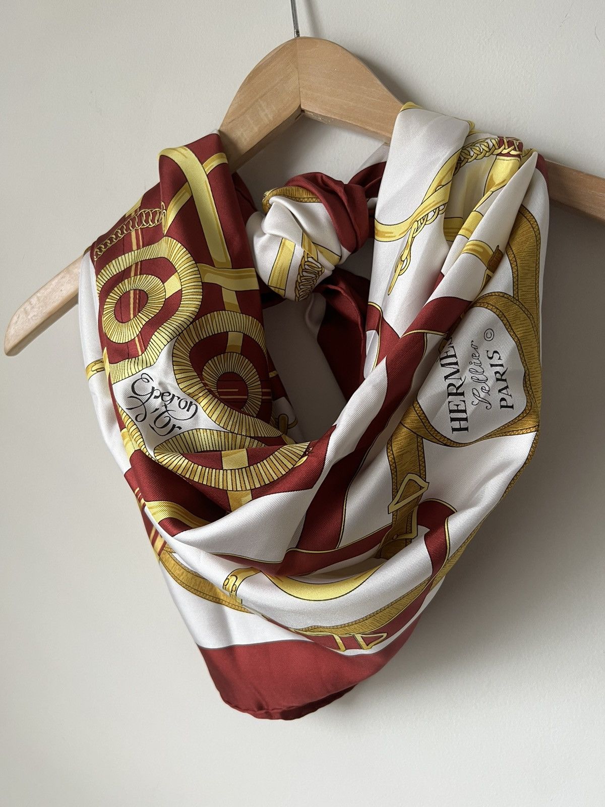 image of Hermes Eperon D’Or Silk Scarf/pocket Square Archival, Men's