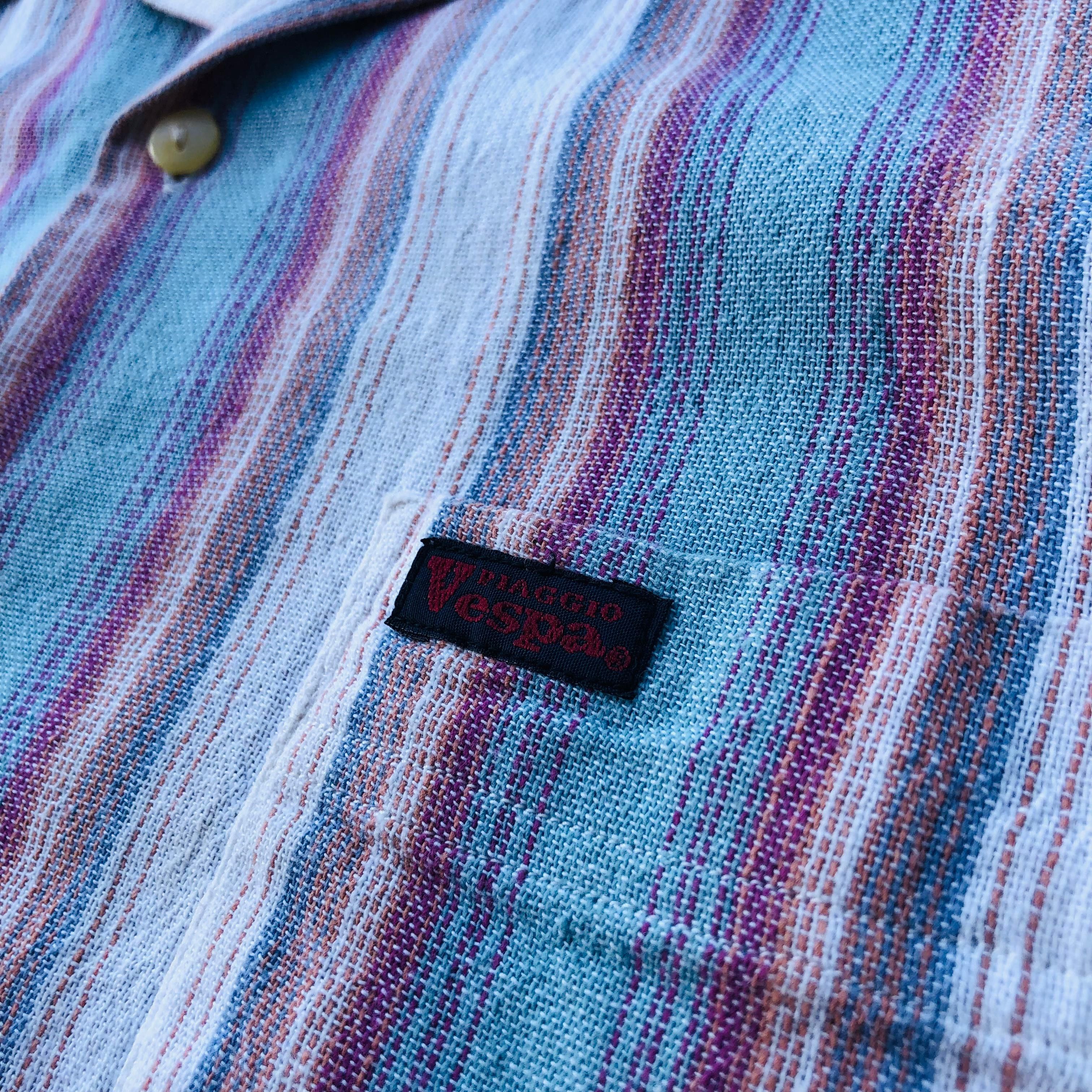 Japanese Brand Vintage shirt piaggio vespa stripes Size US L / EU 52-54 / 3 - 4 Thumbnail