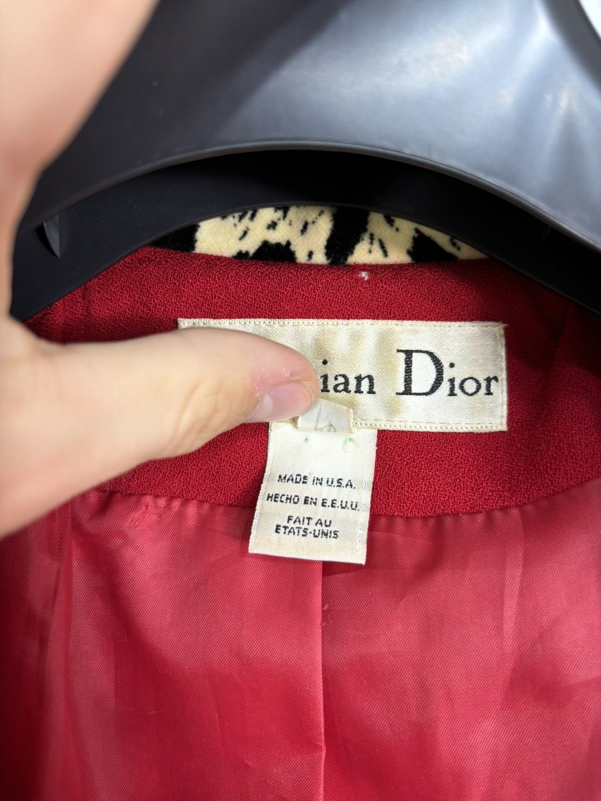 Dior 1990s Vintage Luxury Designer Christian Dior Blazer Jacket Size M / US 6-8 / IT 42-44 - 8 Thumbnail