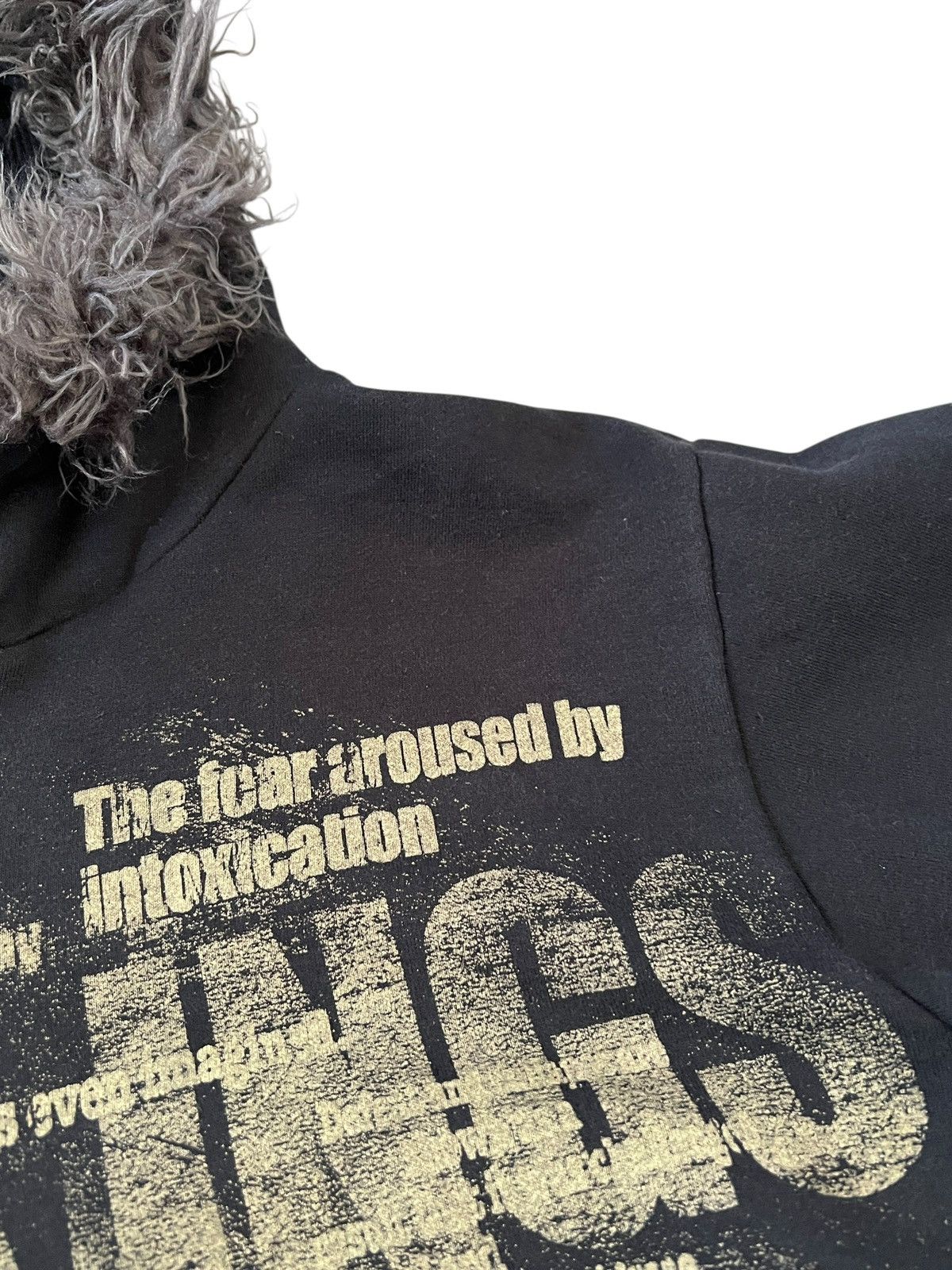 BERNINGS SHO 2000s Bernings Sho Anarcho Poem Fur Hoodie Size US S / EU 44-46 / 1 - 9 Thumbnail