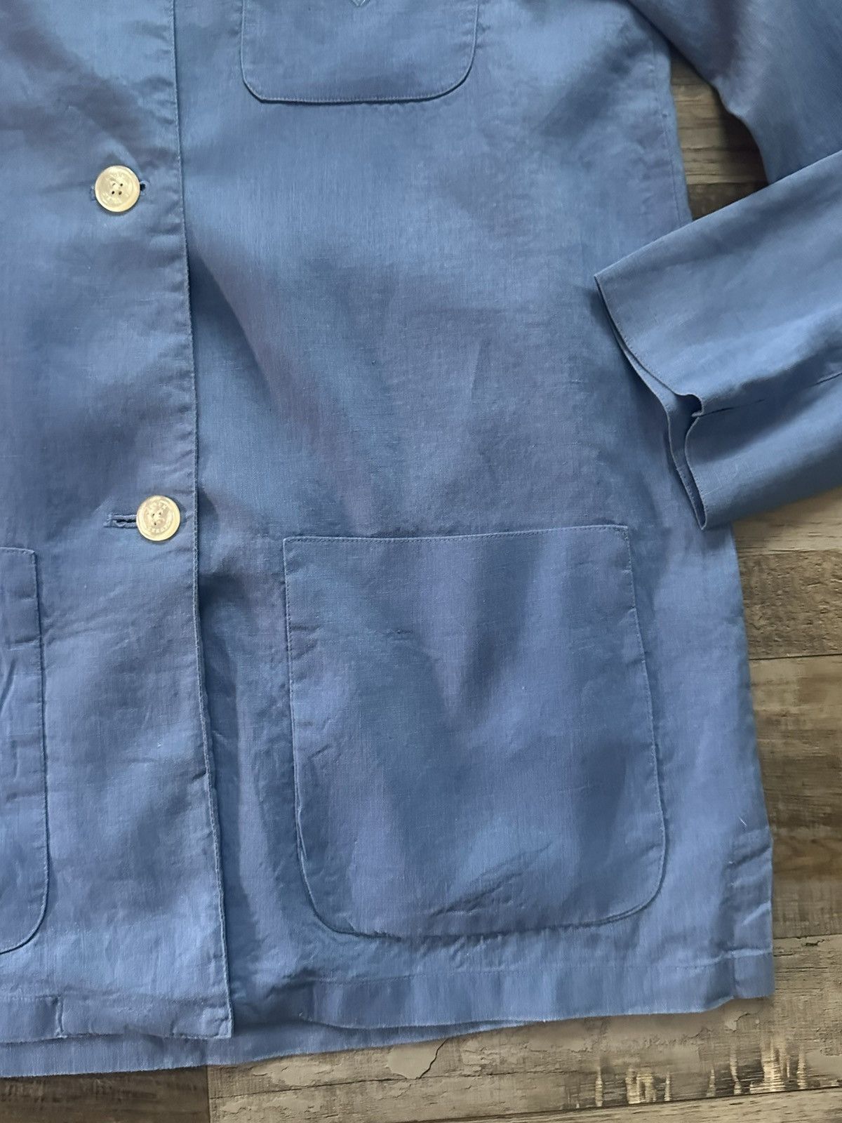 Ralph Lauren Vintage Ralph Lauren Blue 100% Linen Button-Up Shirt Size M Size M / US 6-8 / IT 42-44 - 3 Thumbnail
