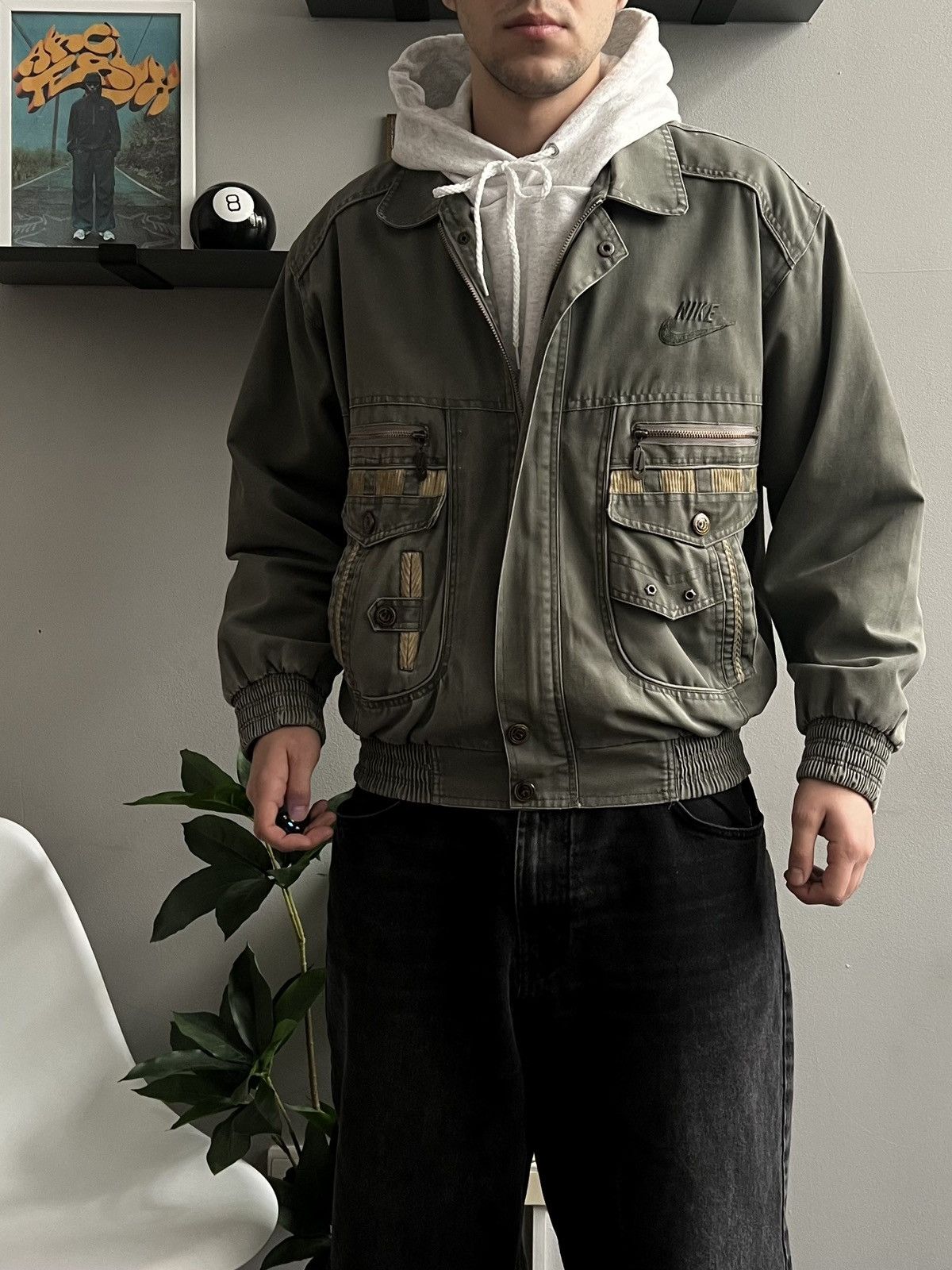 Nike × Vintage Vintage rare bomber faded jacket Nike Size US M / EU 48-50 / 2 - 3 Thumbnail