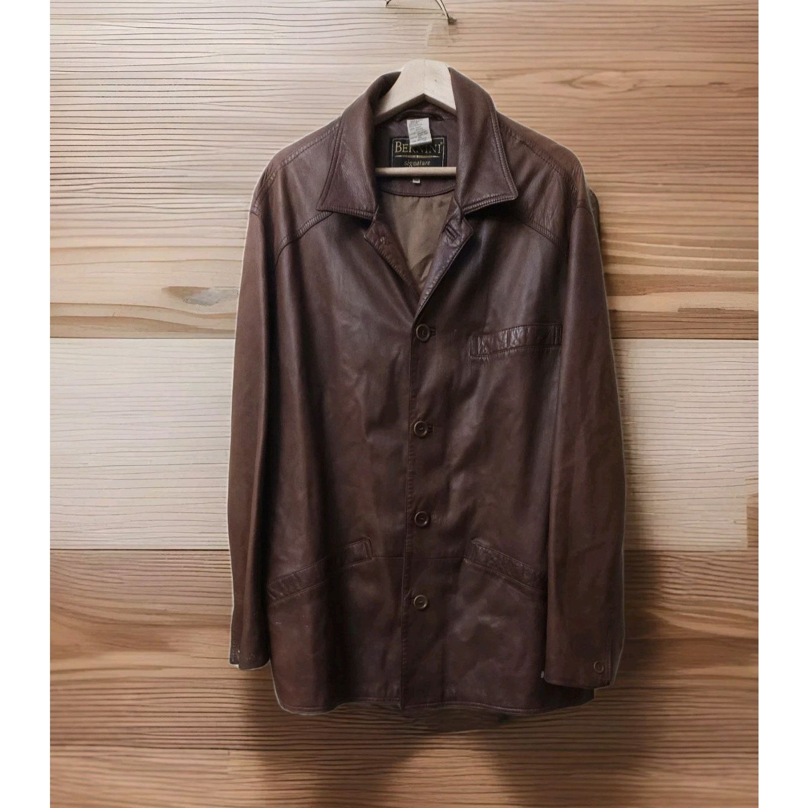 Giani Bernini Bernini Genuine Cupro Leather Jacket Coffee Men’s 52 Size US XL / EU 56 / 4 - 1 Thumbnail