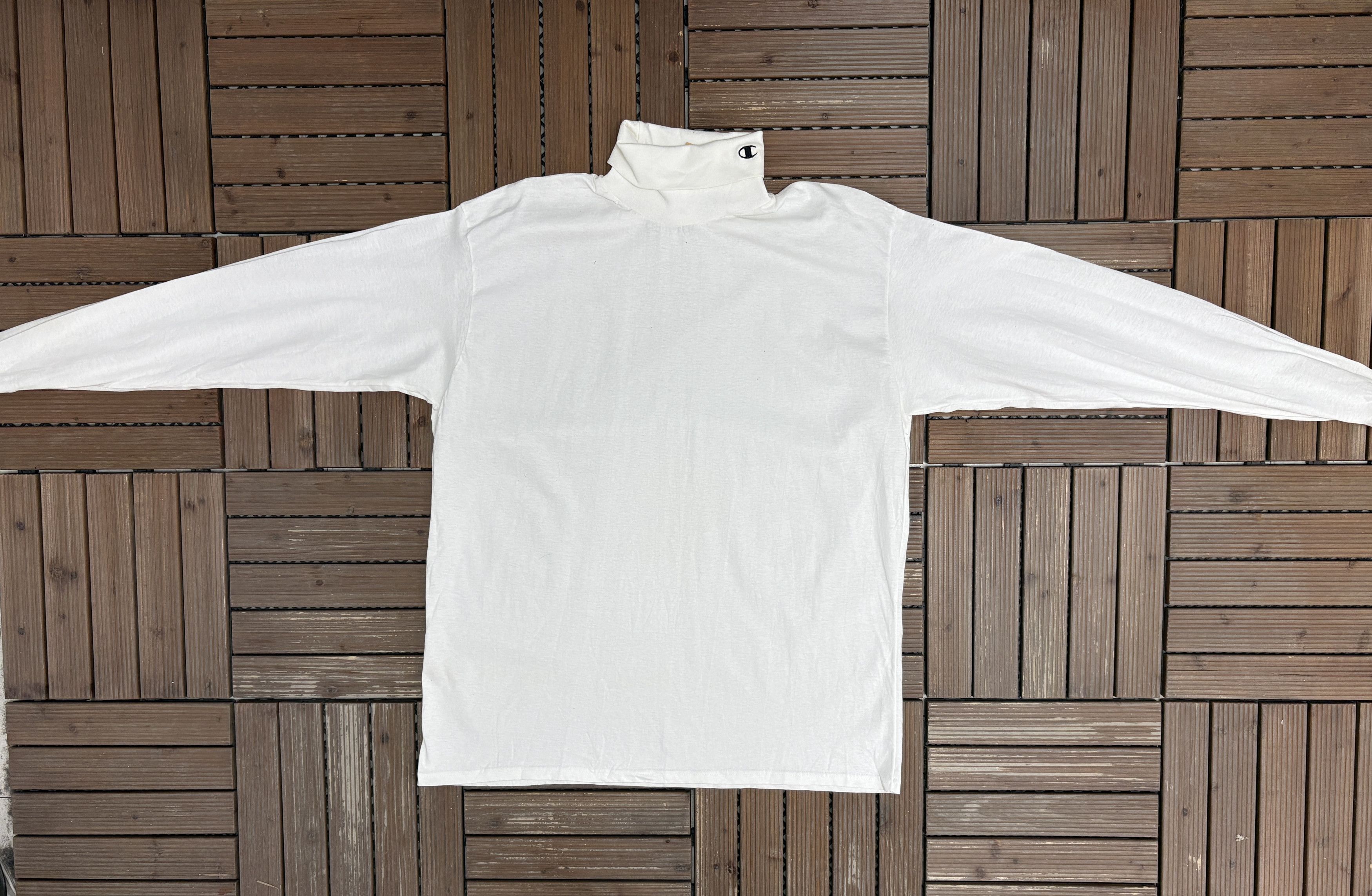 Champion × Vintage Champion Embroidered Vintage White Turtleneck T-Shirt Size US L / EU 52-54 / 3 - 5 Thumbnail