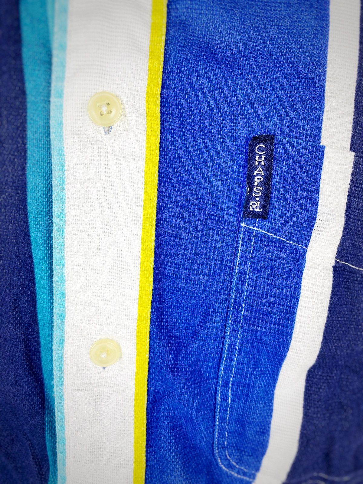 Chaps Ralph Lauren × Vintage 90's Chaps Ralph Lauren Rainbow Striped Button Up Shirt Size US L / EU 52-54 / 3 - 2 Thumbnail