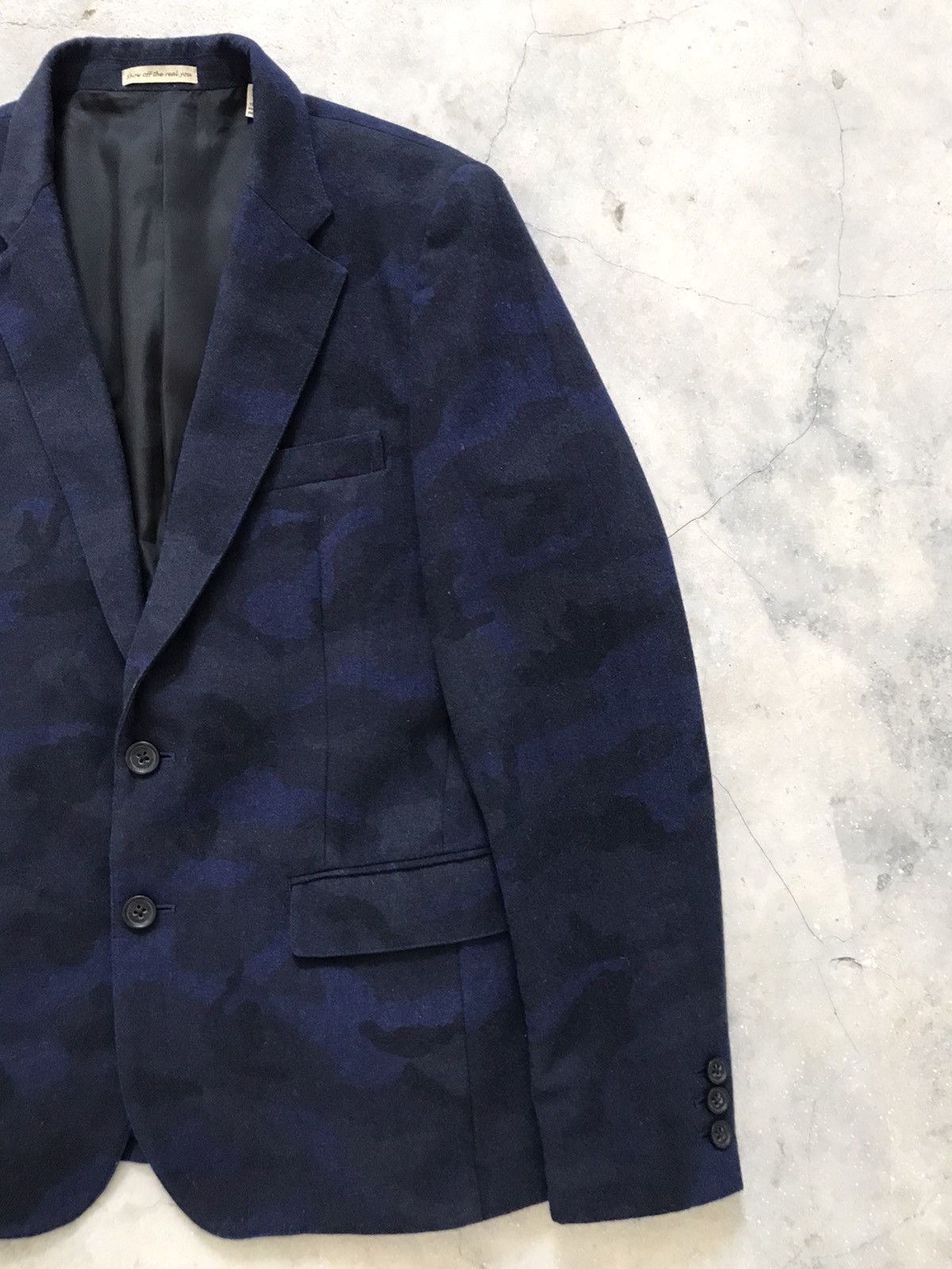 Journal Standard JOURNAL STANDARD Blue Camo Blazer Size 38L - 3 Thumbnail