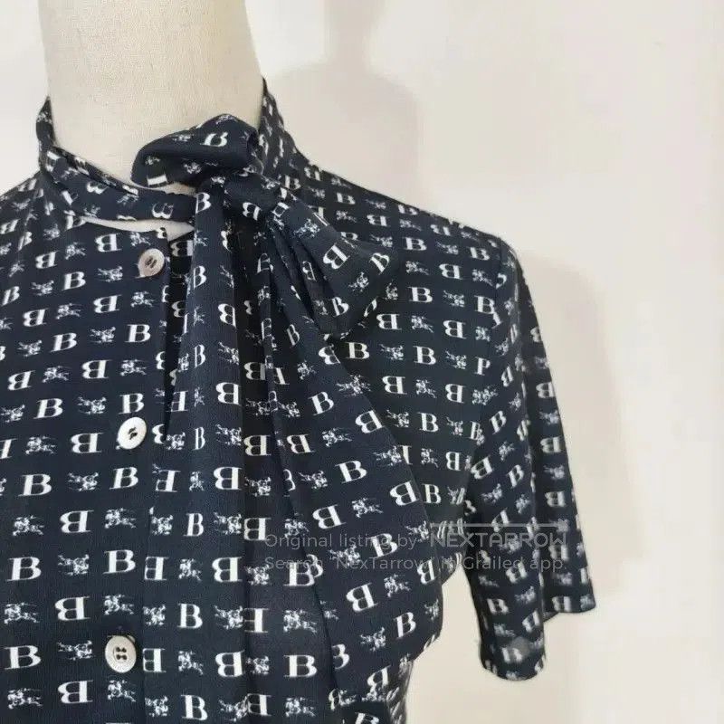 Burberry Burberry Summer Navy Blue Polyester Shirt. Size M / US 6-8 / IT 42-44 - 2 Thumbnail
