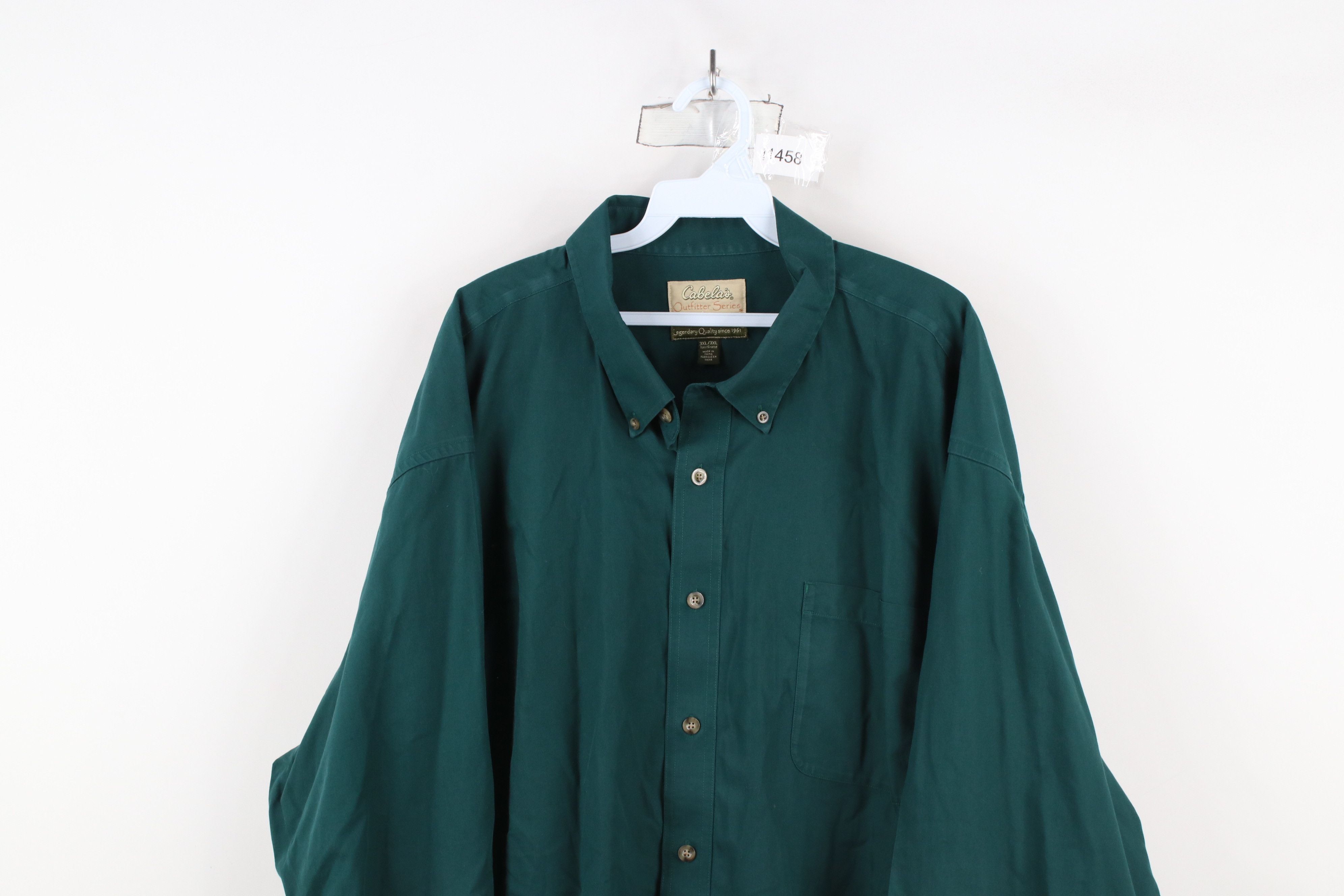 Cabelas × Vintage Vintage Cabelas Long Sleeve Collared Button Down Shirt Green Size US XXL / EU 58 / 5 - 2 Thumbnail