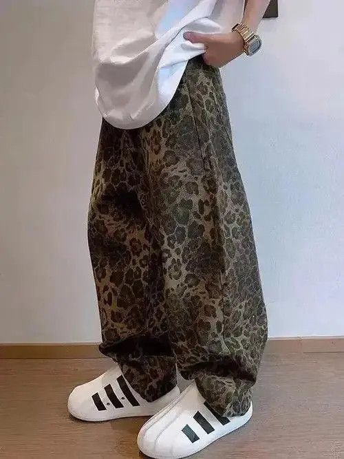Japanese Brand Kumiko x Asano Baggy Leopard Graphic Stacked Flare Pants Size US 30 / EU 46 - 6 Thumbnail