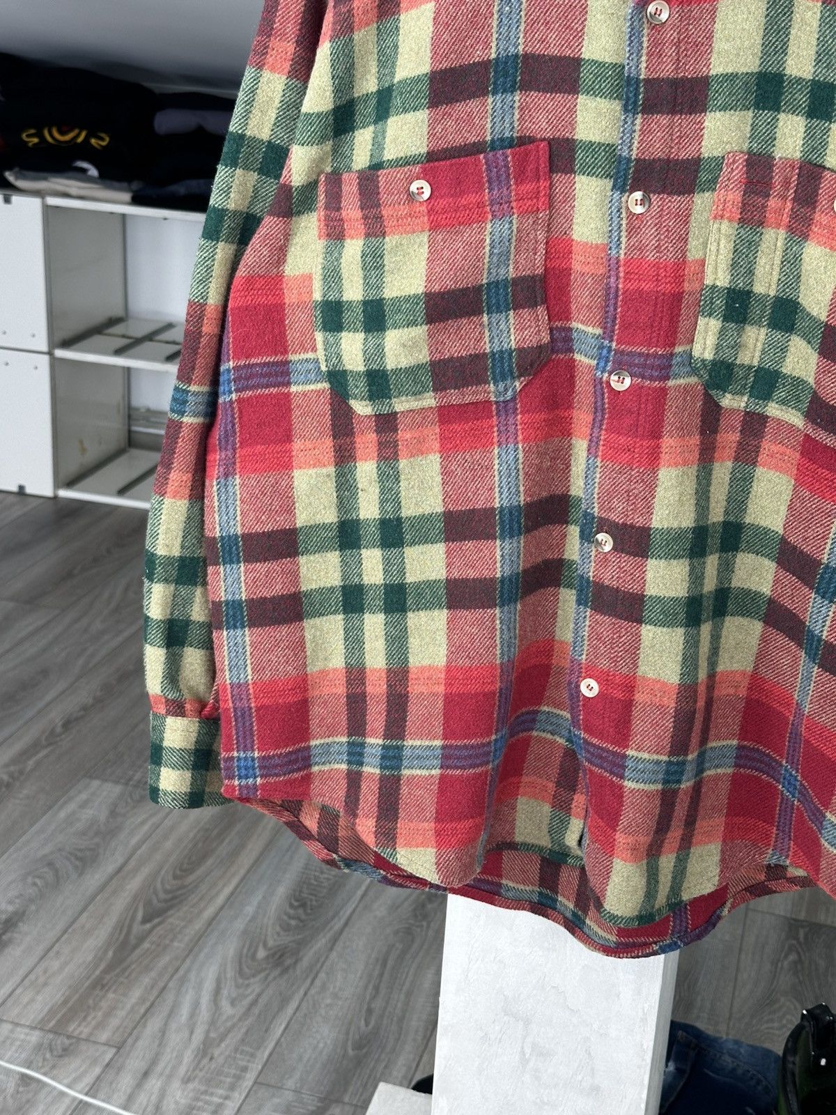 Vintage Vintage Benetton Style Wool Flannel Shirt Size US L / EU 52-54 / 3 - 4 Thumbnail