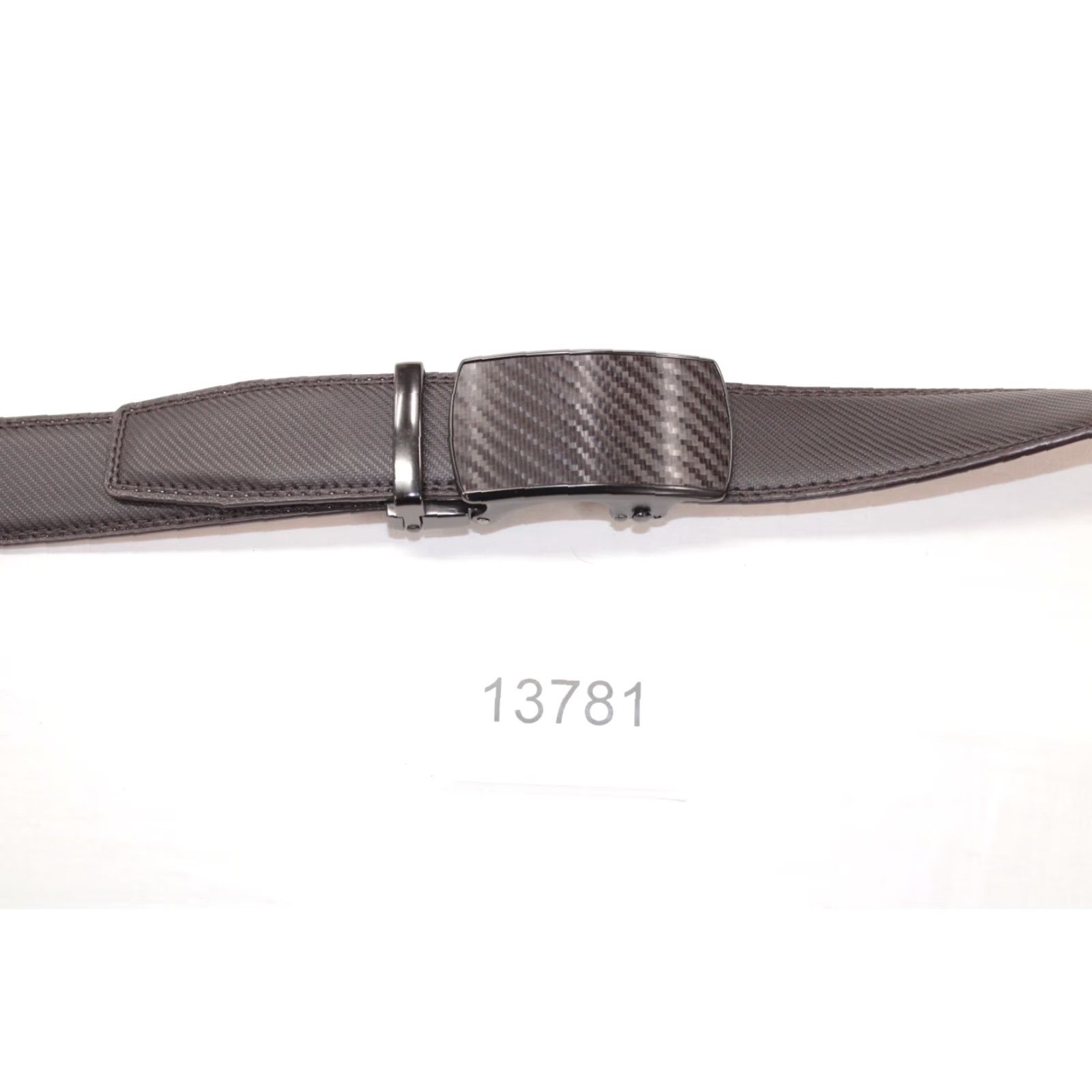 Carbon VINTAGE Bulliant Belt Men's Black Slide Ratchet Carbon Fiber Pattern Adjustable 28-49" Waist 1.5" Wide Buckle Metal Designer City Dad Style Mens Size ONE SIZE - 4 Thumbnail