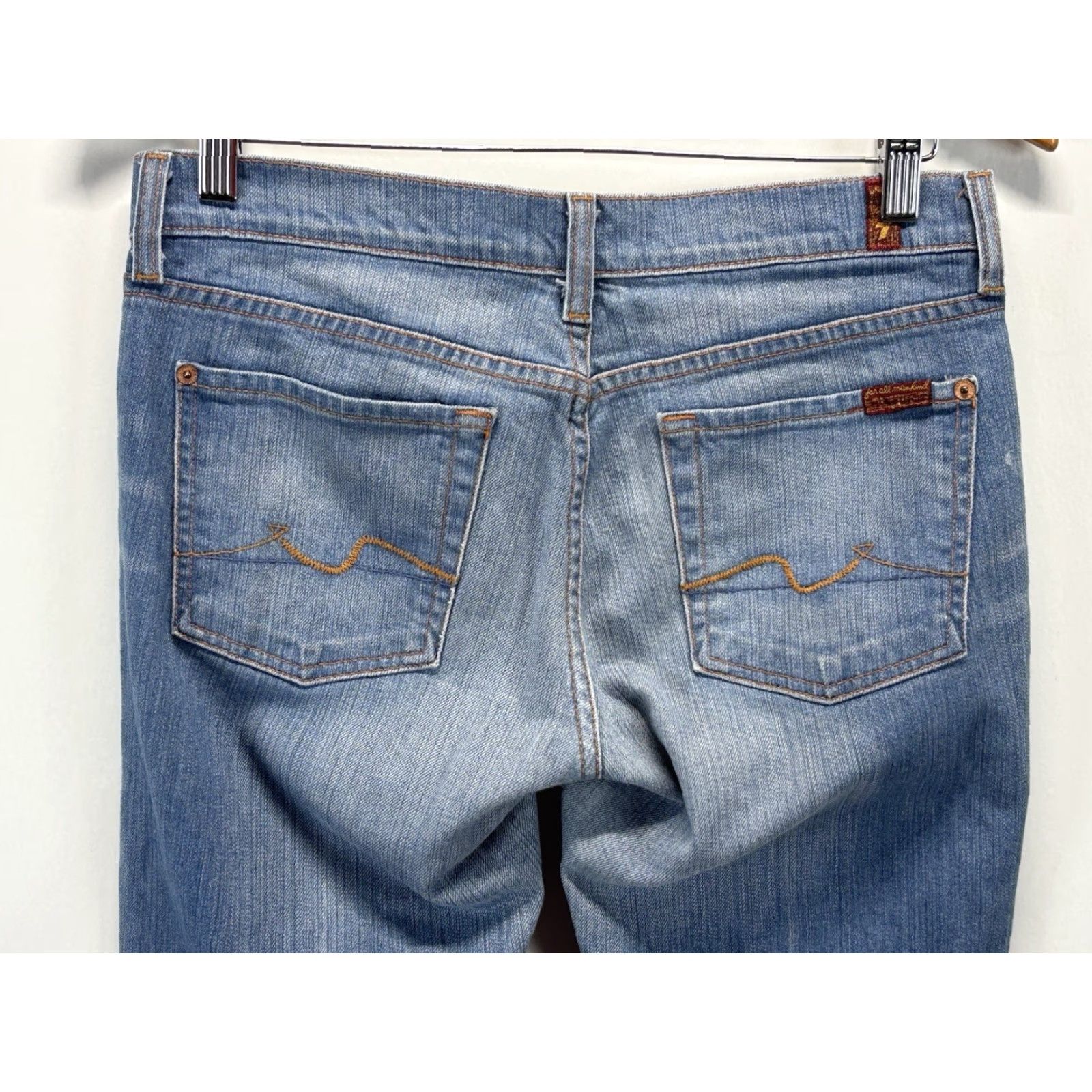 7 For All Mankind VINTAGE 7 For All Mankind Bootcut Jeans Women Size 28 Light Wash Denim USA Y2K Flare Size 28" / US 6 / IT 42 - 4 Thumbnail