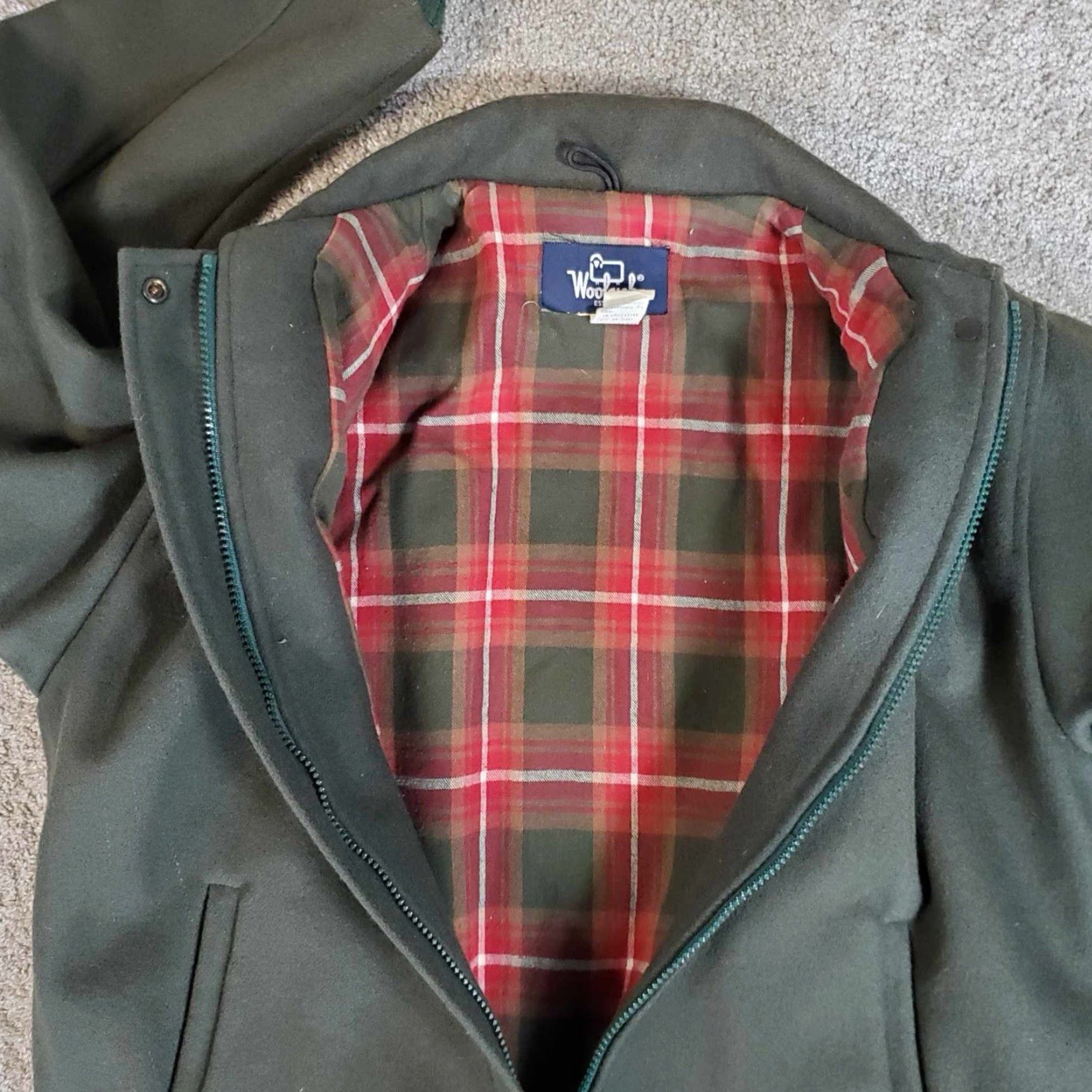 Vintage VINTAGE Woolrich Bomber Jacket Mens M Green Wool Flannel Lined USA Made Size US M / EU 48-50 / 2 - 2 Thumbnail