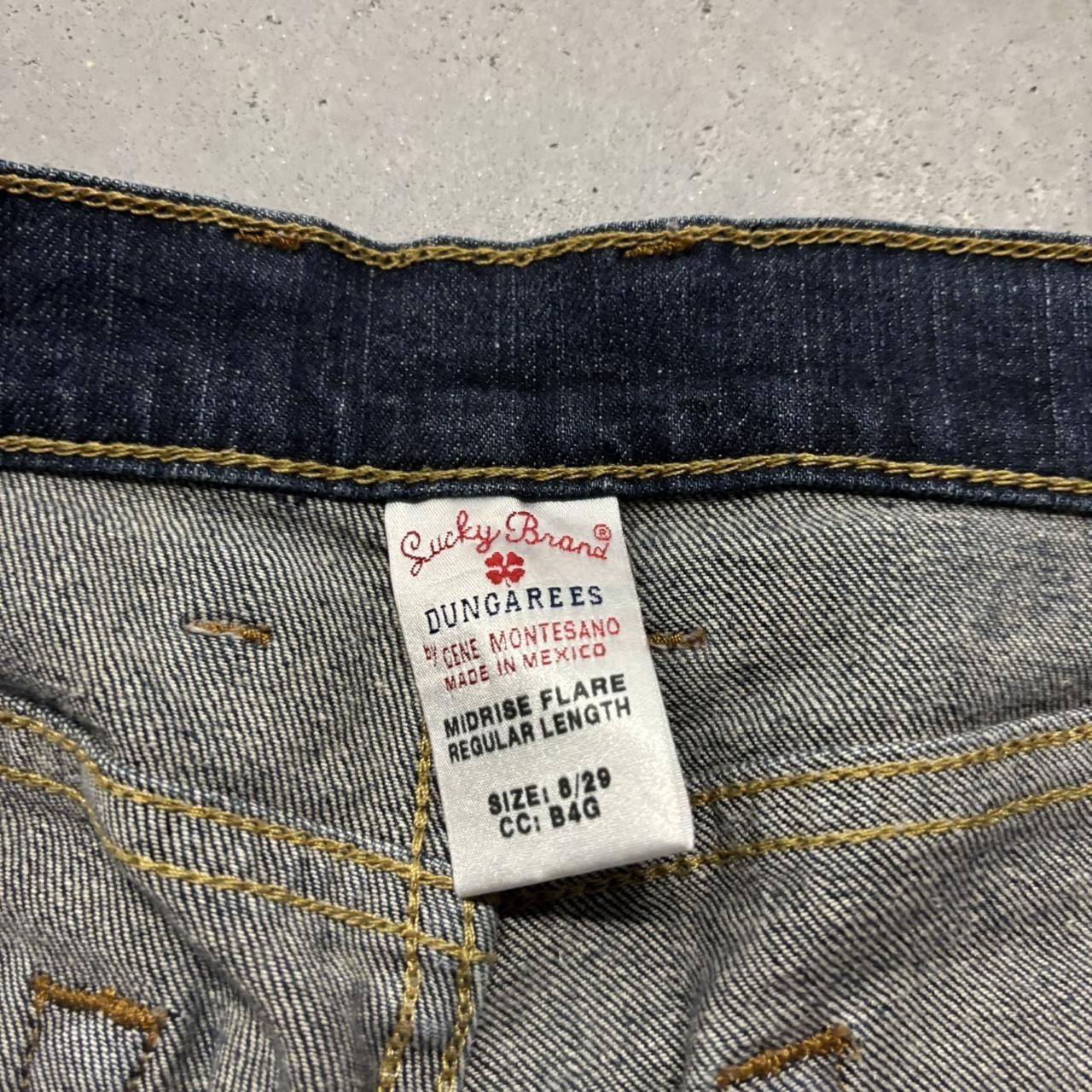 Japanese Brand × Vintage Crazy Vintage Y2K/2000s Grunge Dark Wash Bootcut Denim Jeans! Size US 31 - 8 Thumbnail