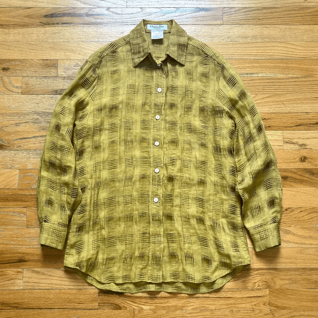 Dior SS2000 by John Galliano Tulle Plaid Button-Up Shirt Size US S / EU 44-46 / 1 - 1 Thumbnail