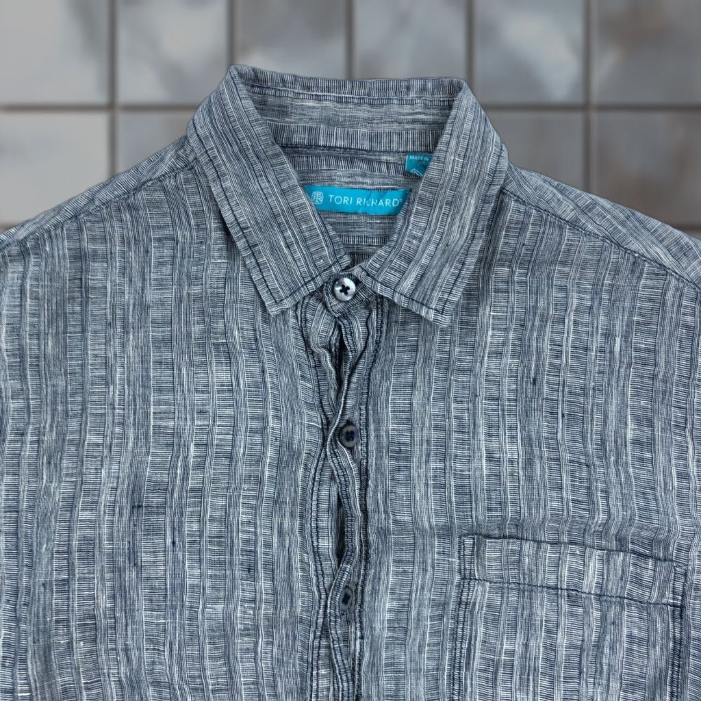Tori Richard VINTAGE Tori Richard Linen Shirt Mens M Short Sleeve Button Up Coastal Size US M / EU 48-50 / 2 - 1 Thumbnail