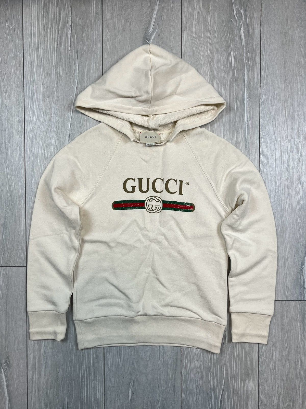 Gucci Women’s Gucci Logo Cream White Hoodie | Grailed