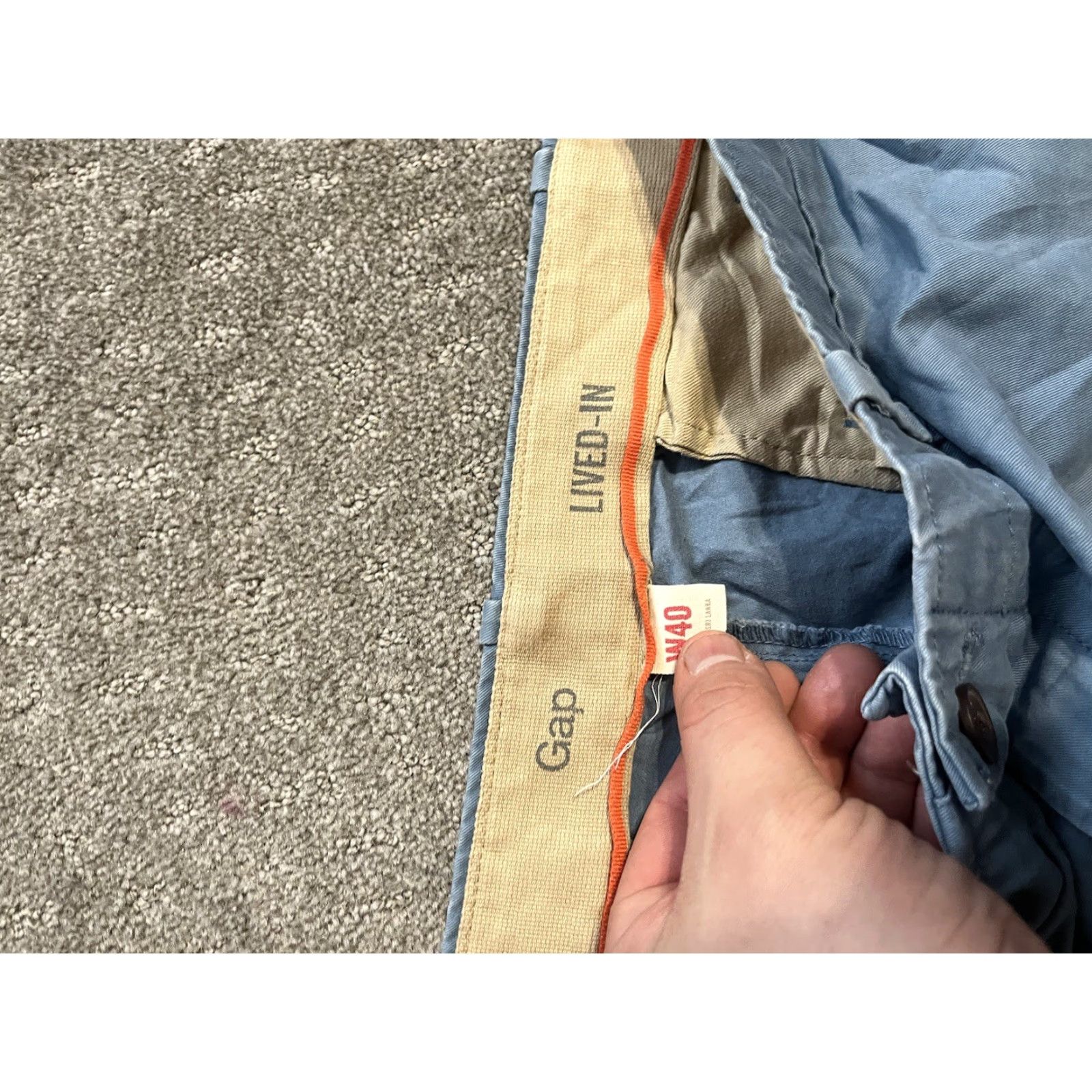 Gap VINTAGE Gap Lived In Fit Shorts Men’s Size 40 Zip Fly Blue Buttoned Cotton Chino Pocket Drawstring Workwear Size US 40 / EU 56 - 3 Thumbnail