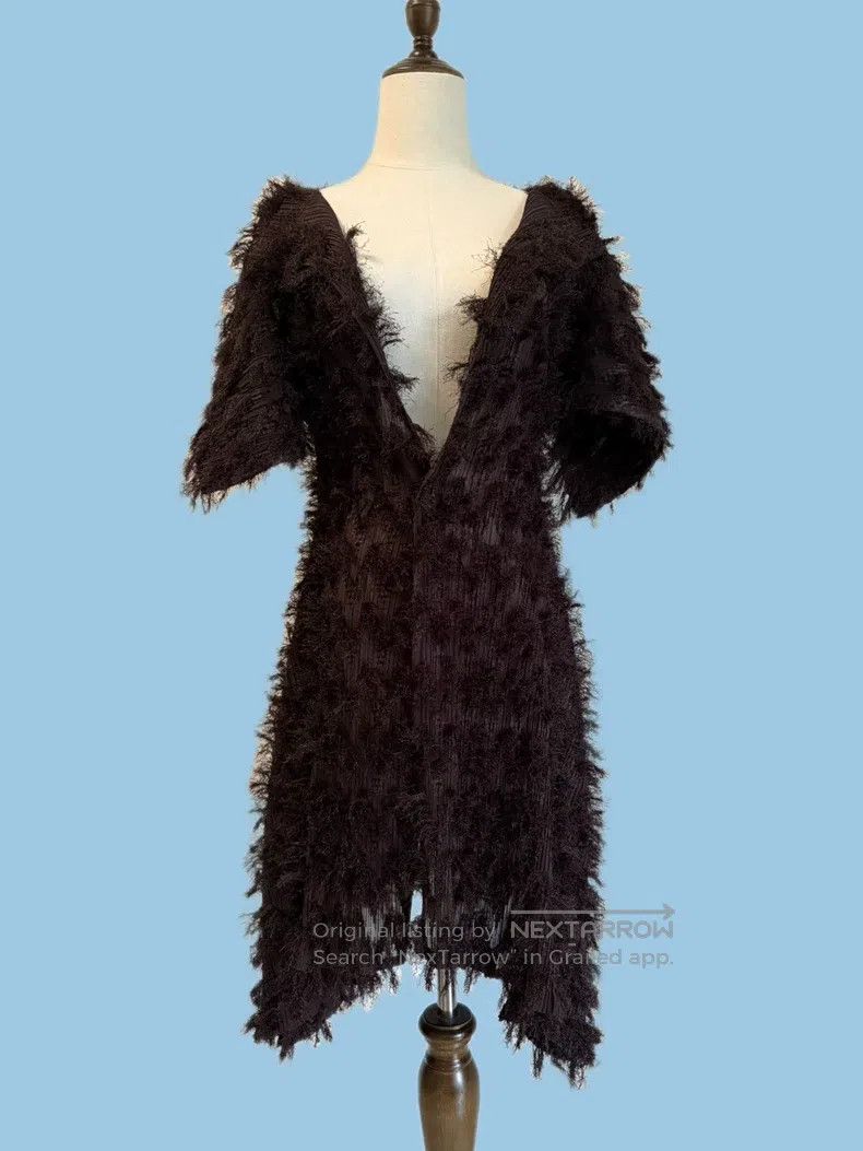 Issey Miyake Issey Miyake Fuzzy Ruched Coat Size M / US 6-8 / IT 42-44 - 4 Thumbnail