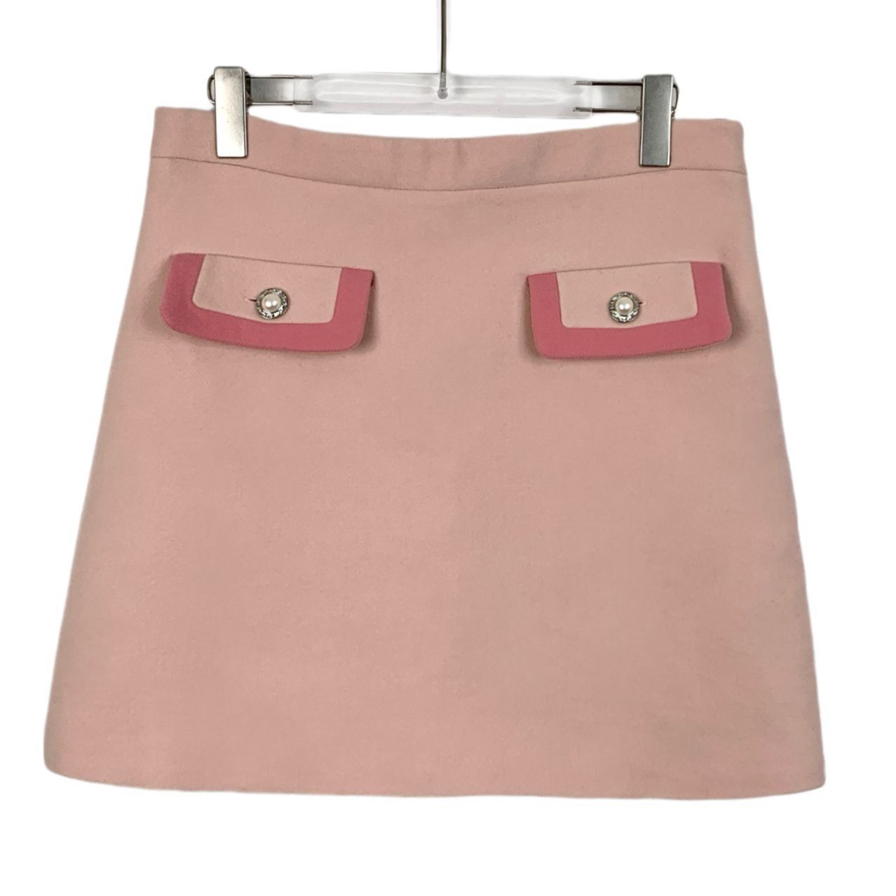 Miu Miu Miu Miu A-Line Wool Blend Mini Skirt With Contrast Pocket Size 32" / US 10 / IT 46 - 1 Thumbnail