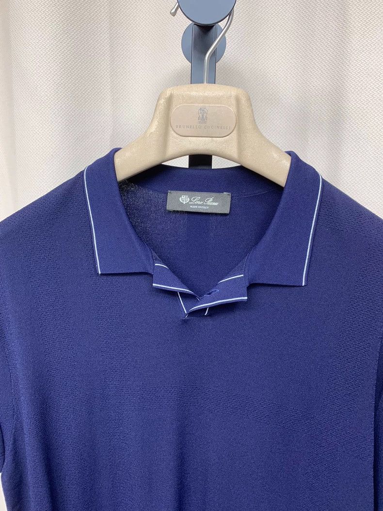 Loro Piana LORO PIANA Dark blue white dotted detail linen cotton shor Size US S / EU 44-46 / 1 - 3 Thumbnail