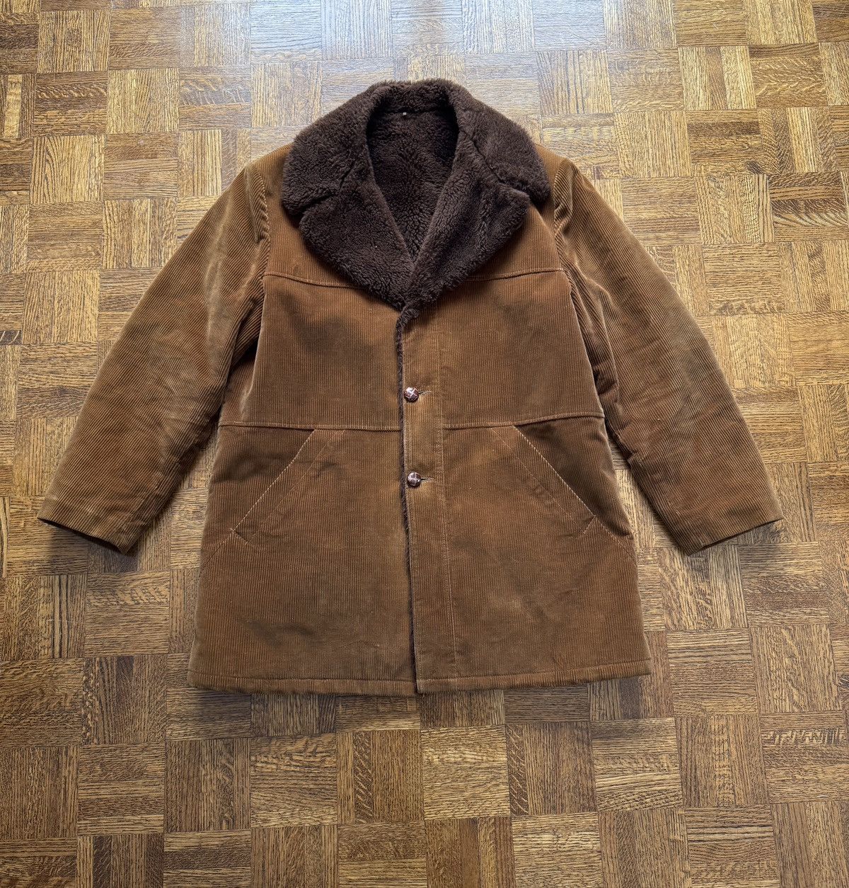 Vintage Vintage 70s Sears Outerwear Corduroy Faux Fur Coat Size US L / EU 52-54 / 3 - 1 Thumbnail