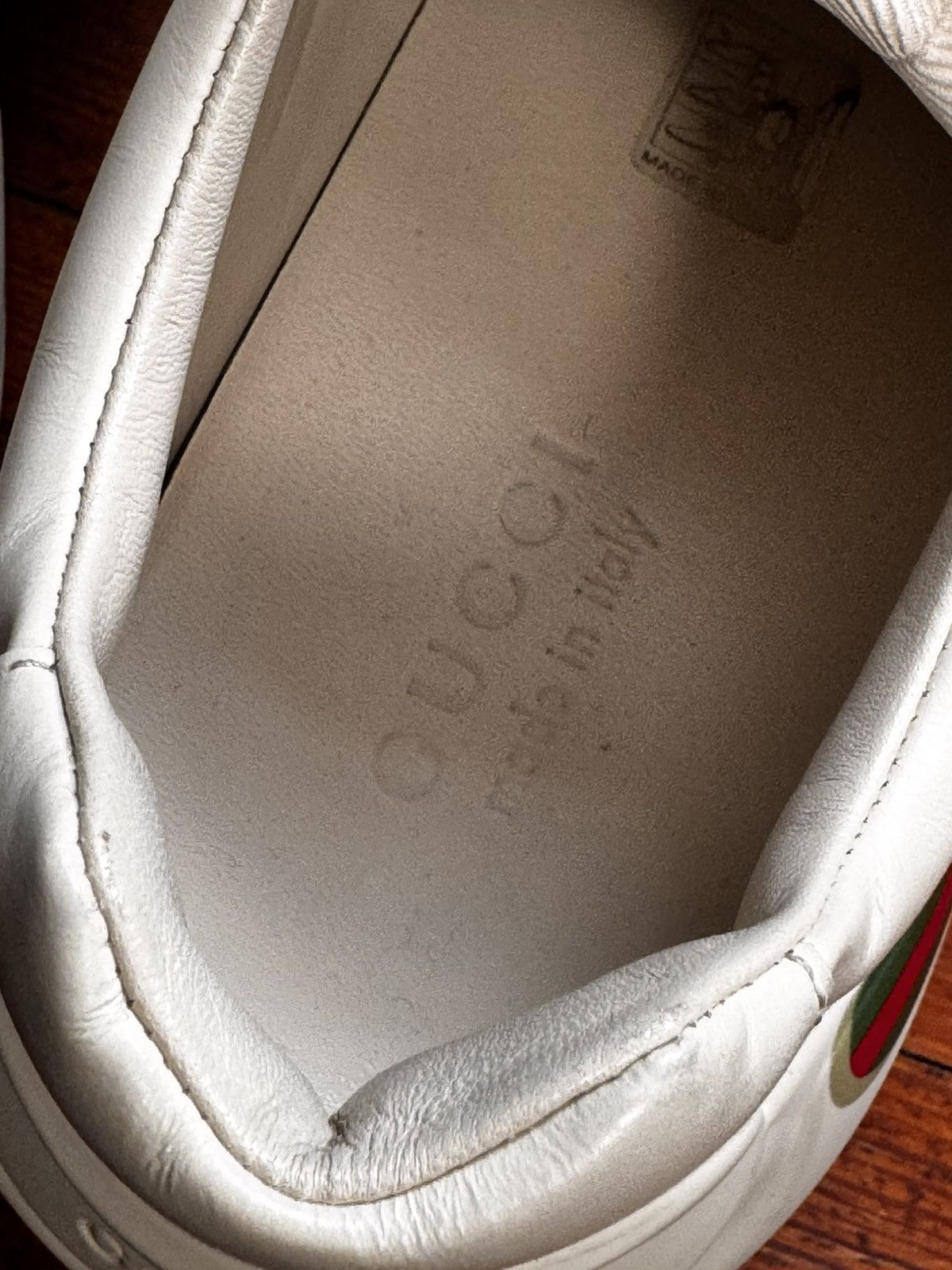 Gucci Men's Rhyton Gucci Logo Leather Sneaker Size US 11.5 / EU 44-45 - 8 Thumbnail