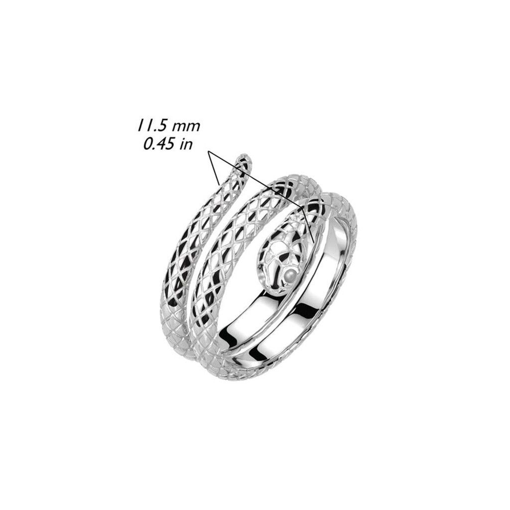 Spikes and sparrow 316L Stainless Steel Wrap Around Snake Ring 11 Size ONE SIZE - 3 Thumbnail