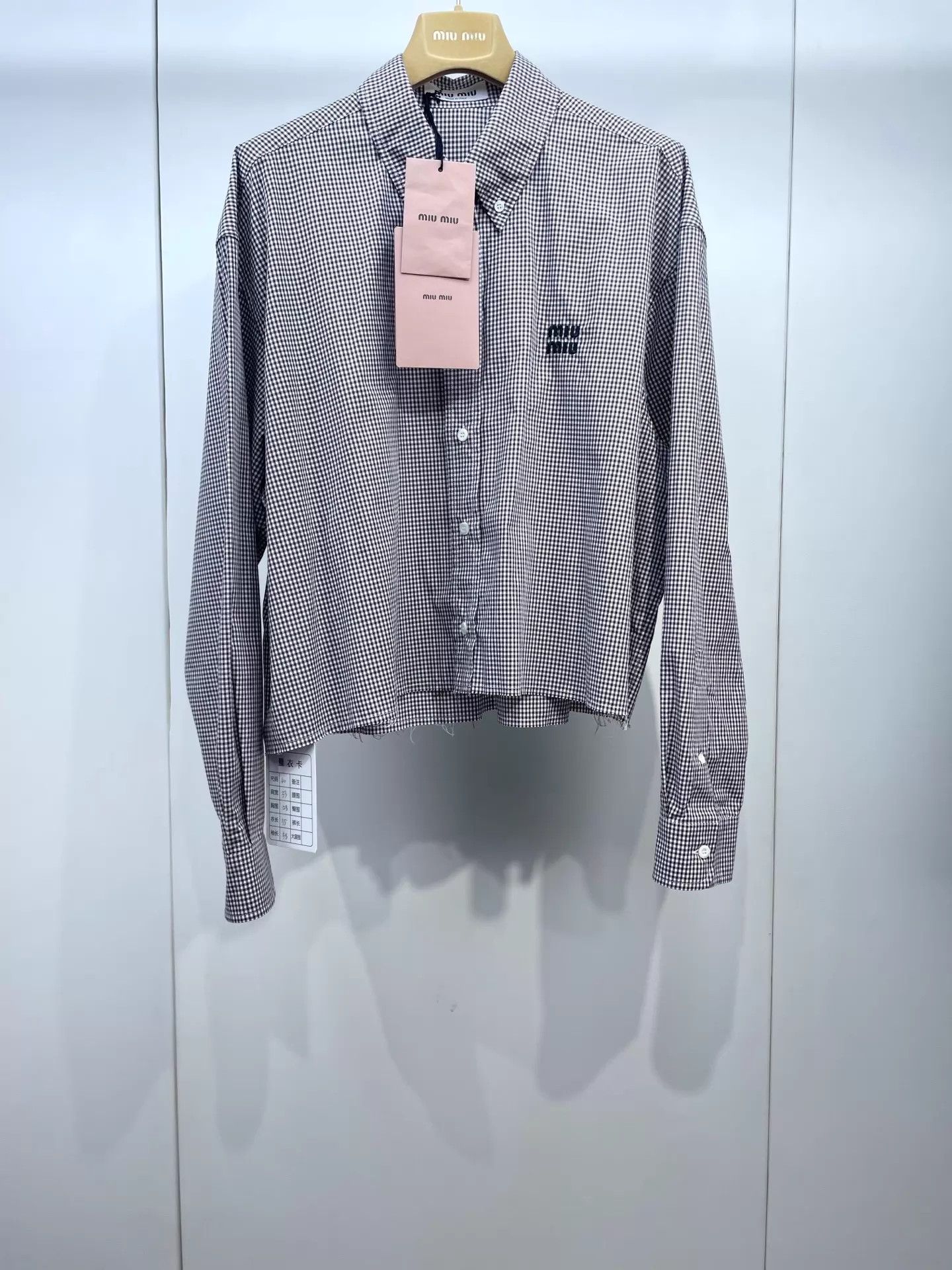 Miu Miu MIU MIU Plaid Embroidered Logo LS Shirt 40 Size S / US 4 / IT 40 - 1 Thumbnail
