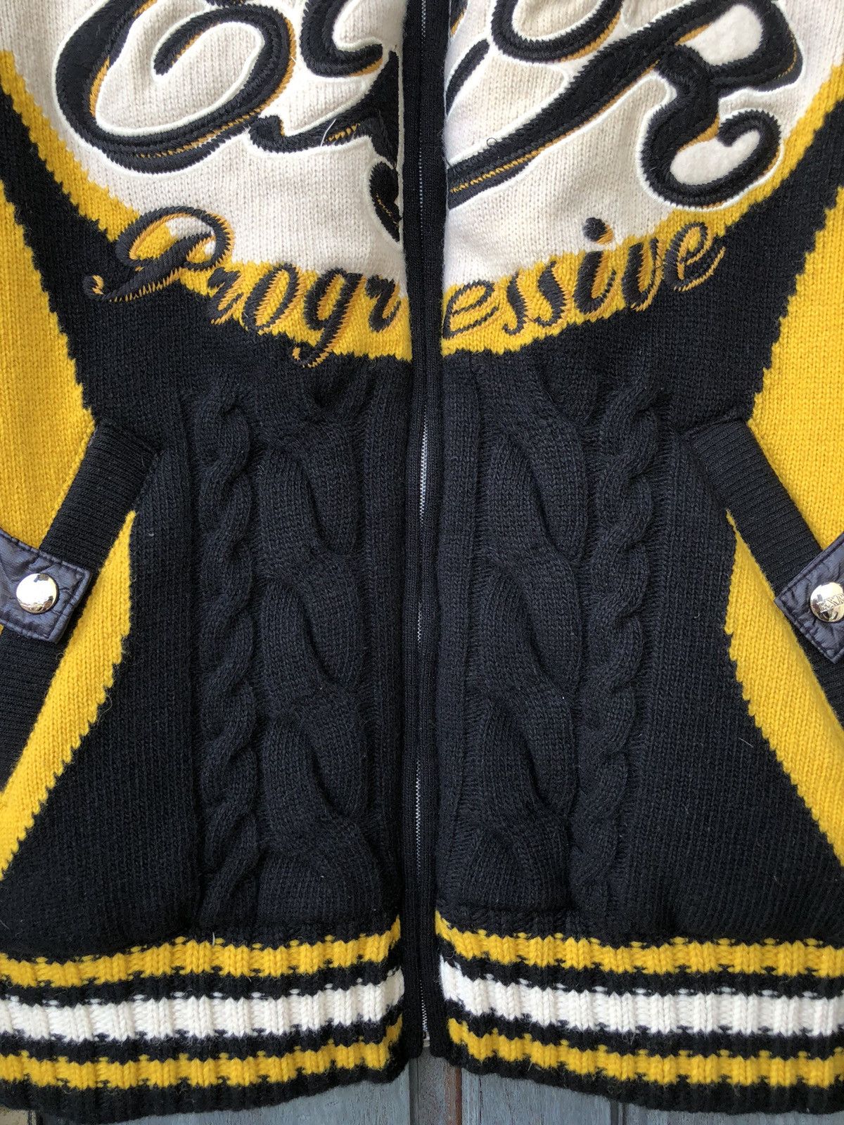 Japanese Brand Exr Progressive Zipper Up Knit Puffer Streetwear Winter MOTO Size US M / EU 48-50 / 2 - 8 Thumbnail