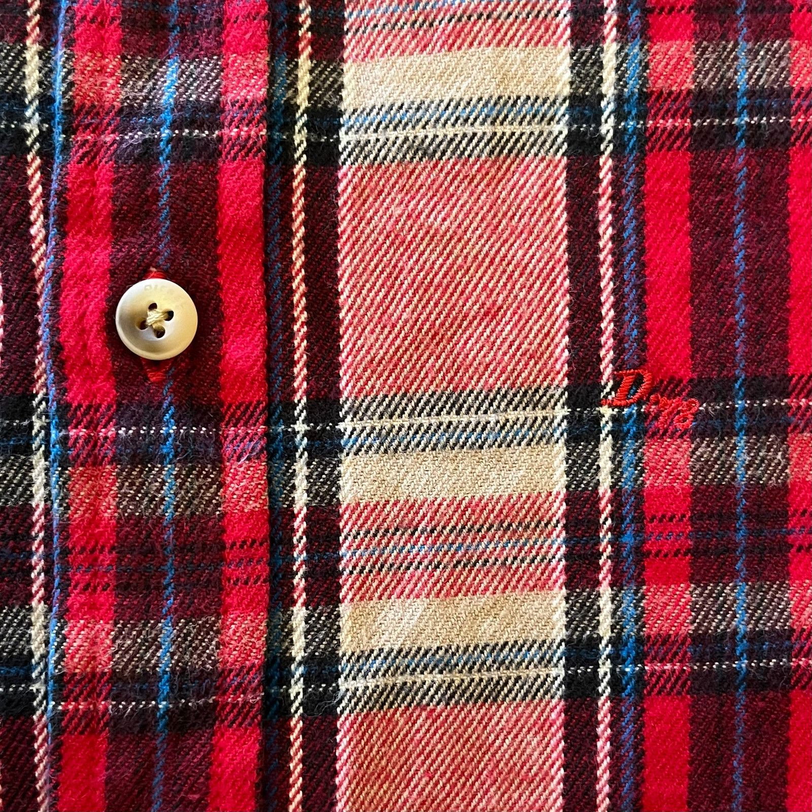 Diesel Diesel Red Plaid Check Cotton Button-Down Flannel Shirt Size US L / EU 52-54 / 3 - 8 Thumbnail