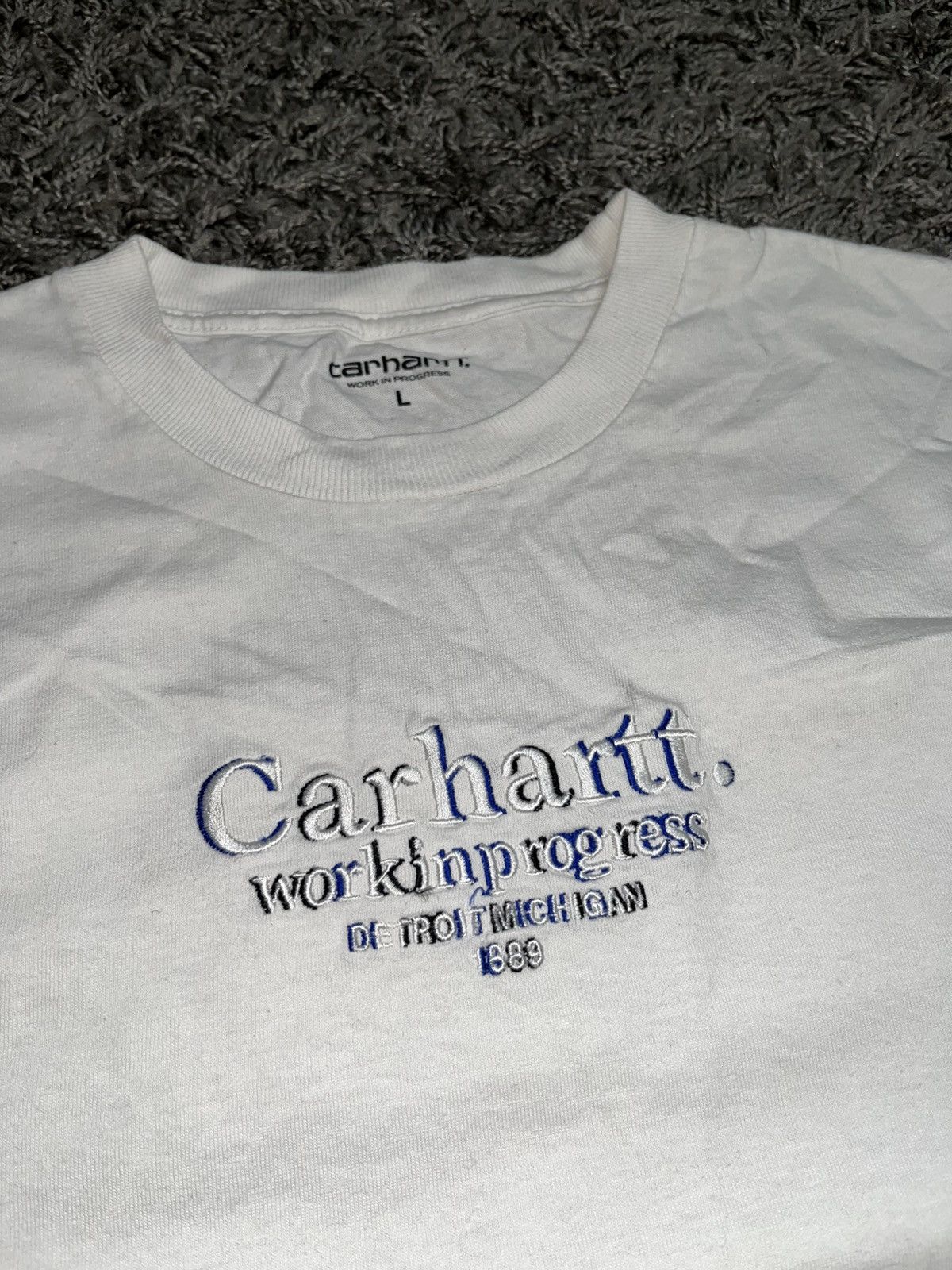 Carhartt Wip Carhartt WIP Commission Logo Embroidered T-Shirt White Size US L / EU 52-54 / 3 - 3 Thumbnail
