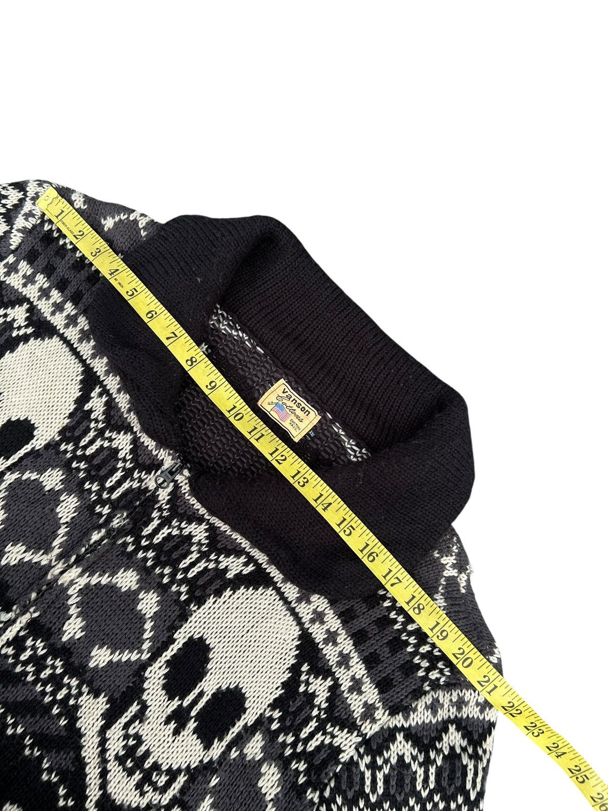 Vanson Leathers Vintage Vanson Skull Knit Sweater Zipper Size US L / EU 52-54 / 3 - 16 Thumbnail