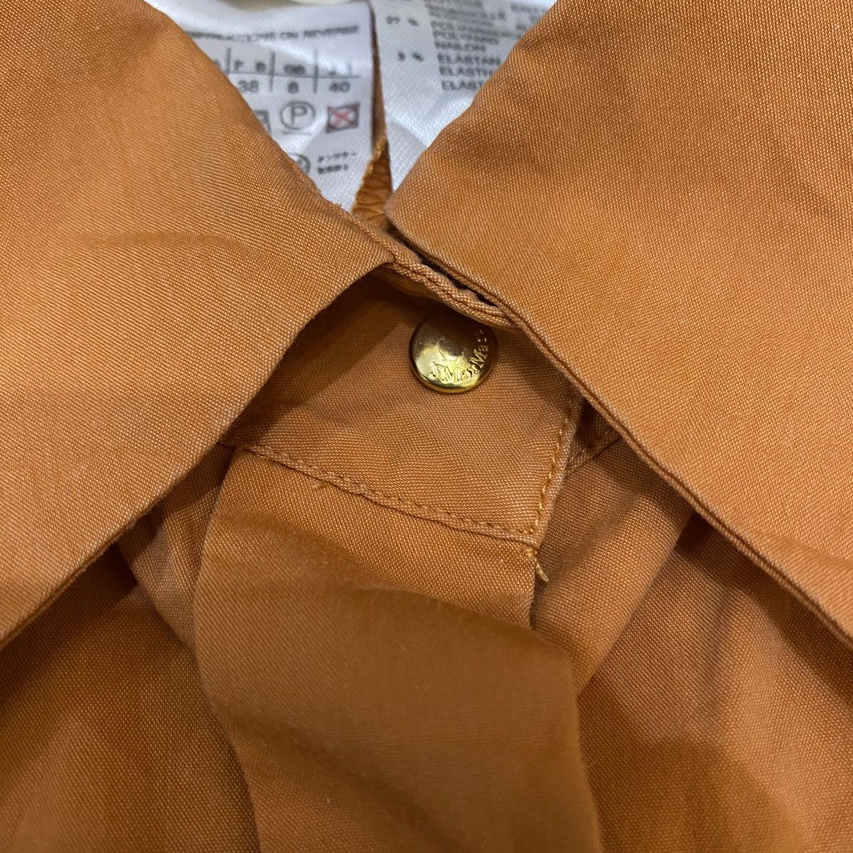Max Mara S Max Mara Lycra luxury Style Orange Snap Button Up Bluses Size S / US 4 / IT 40 - 4 Thumbnail