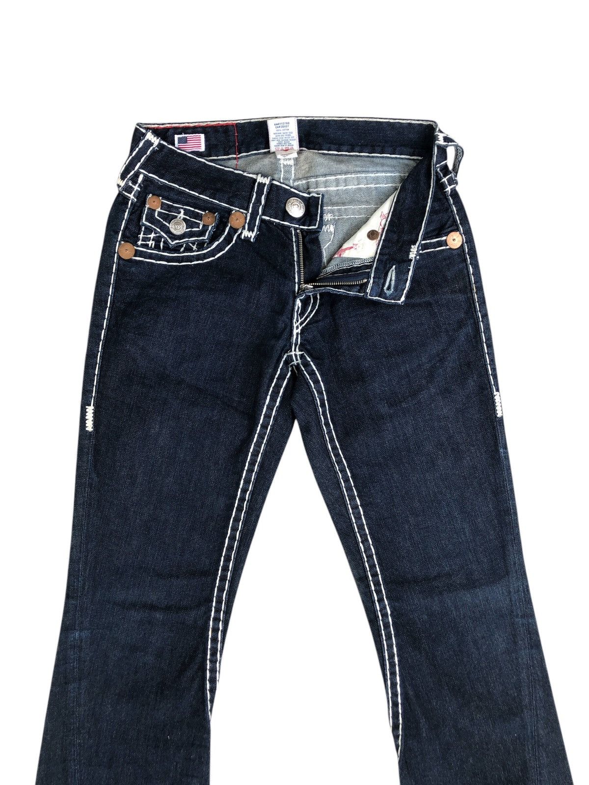 True Religion Vintage True Religion Flared Jeans White Stitch Size US 31 - 3 Thumbnail