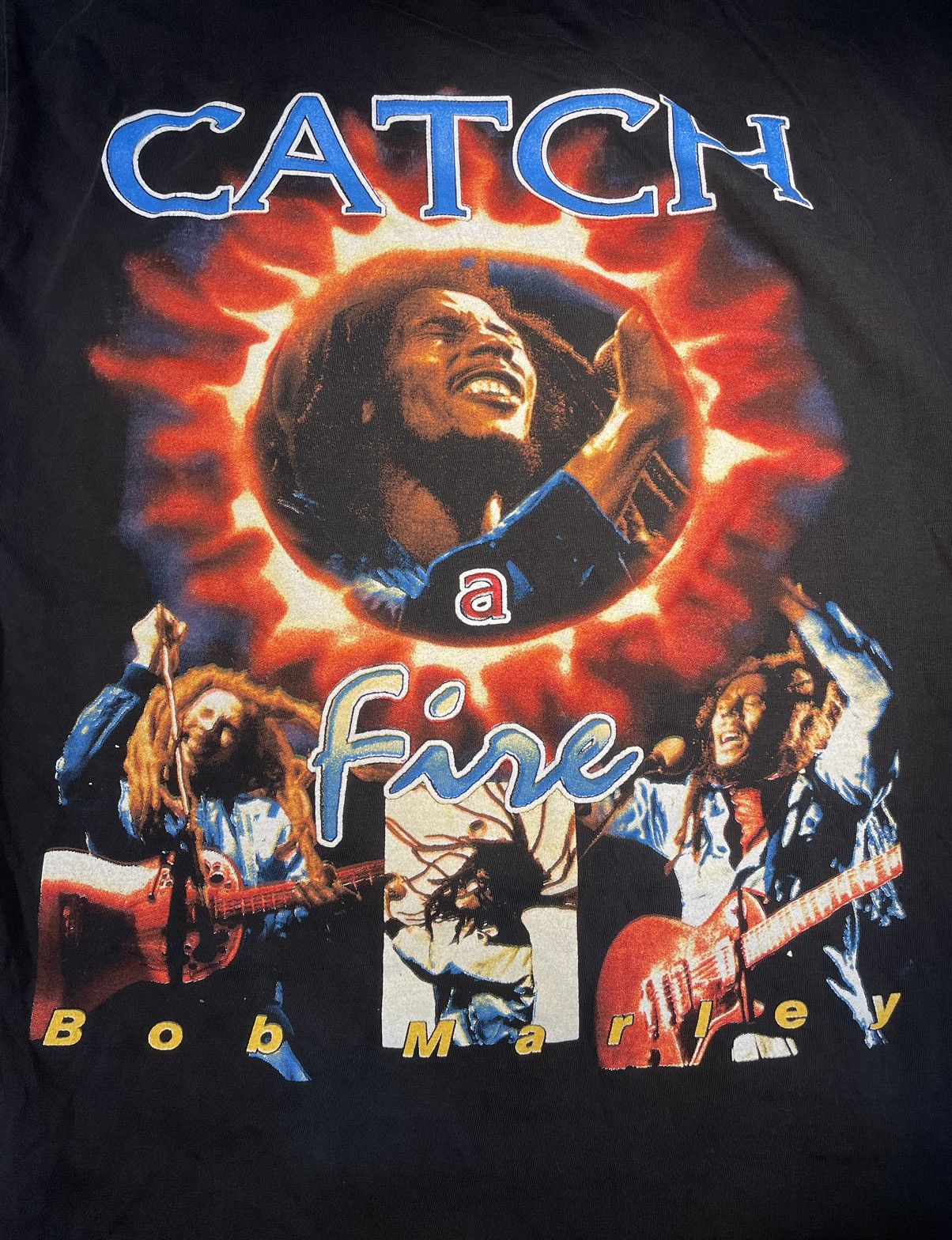 Vintage Vintage bob marley catch a fire double print original 2xl Size US XXL / EU 58 / 5 - 6 Thumbnail