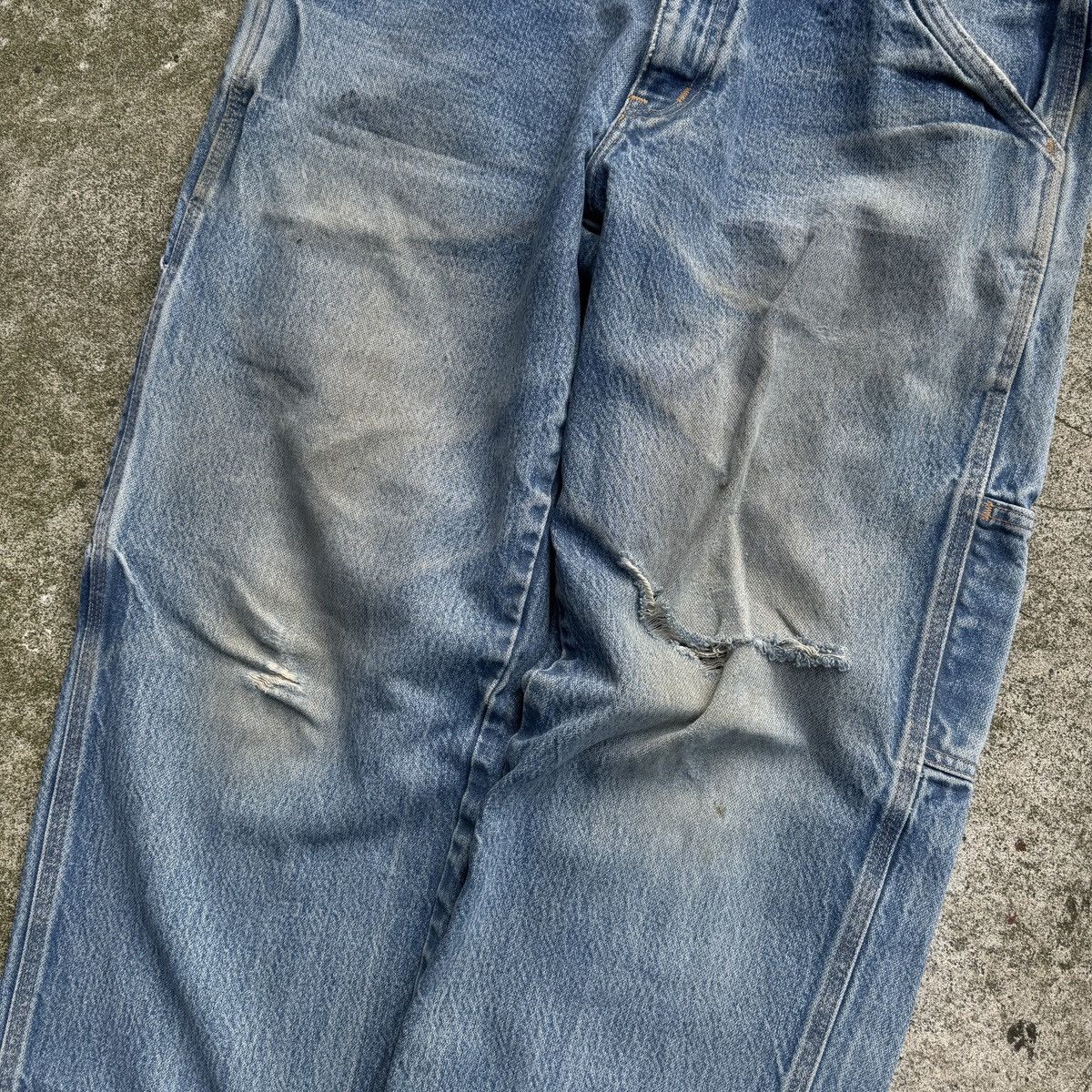 Vintage Sun Faded Thrashed Workwear Jeans ERD Grunge Distressed Size US 34 / EU 50 - 11 Thumbnail