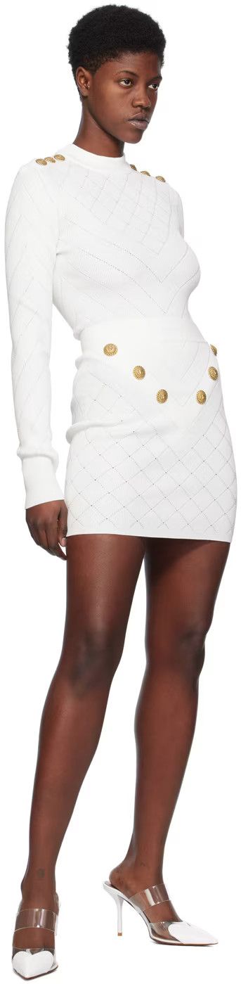 Balmain o1s1wg110125 Bodysuit in White Size XS / US 0-2 / IT 36-38 - 5 Thumbnail
