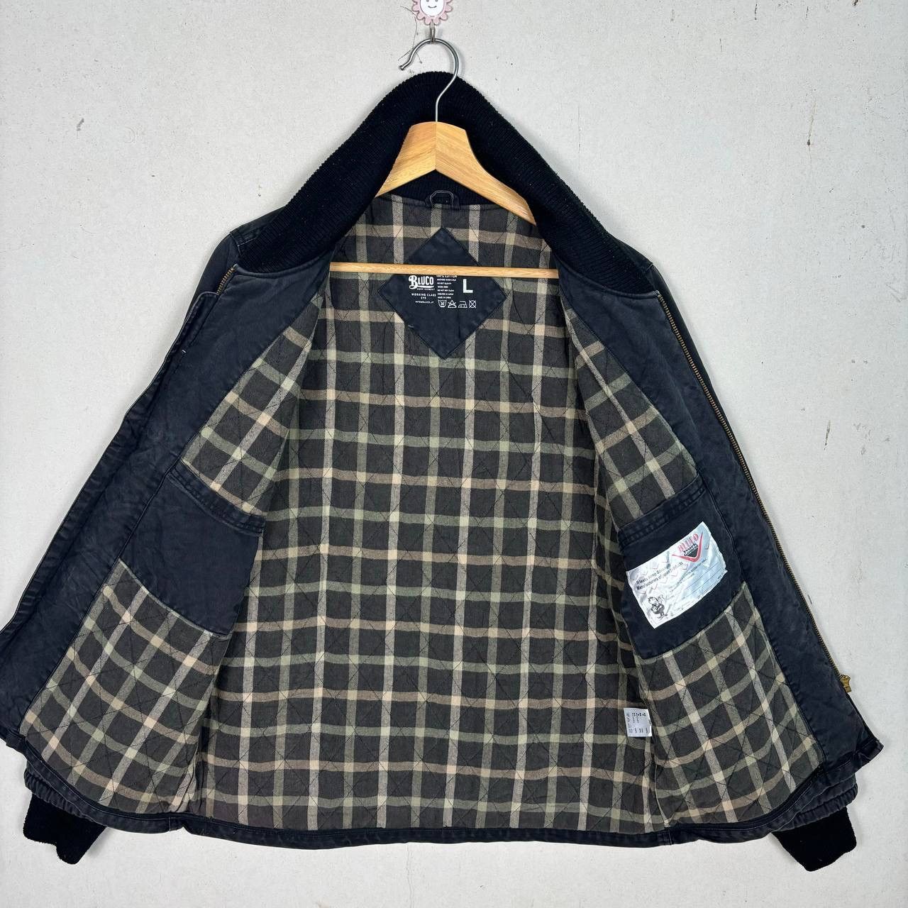 Japanese Brand Bluco Paxon Bomber Jacket Black Stone Washed Denim Jacket Size US L / EU 52-54 / 3 - 3 Thumbnail