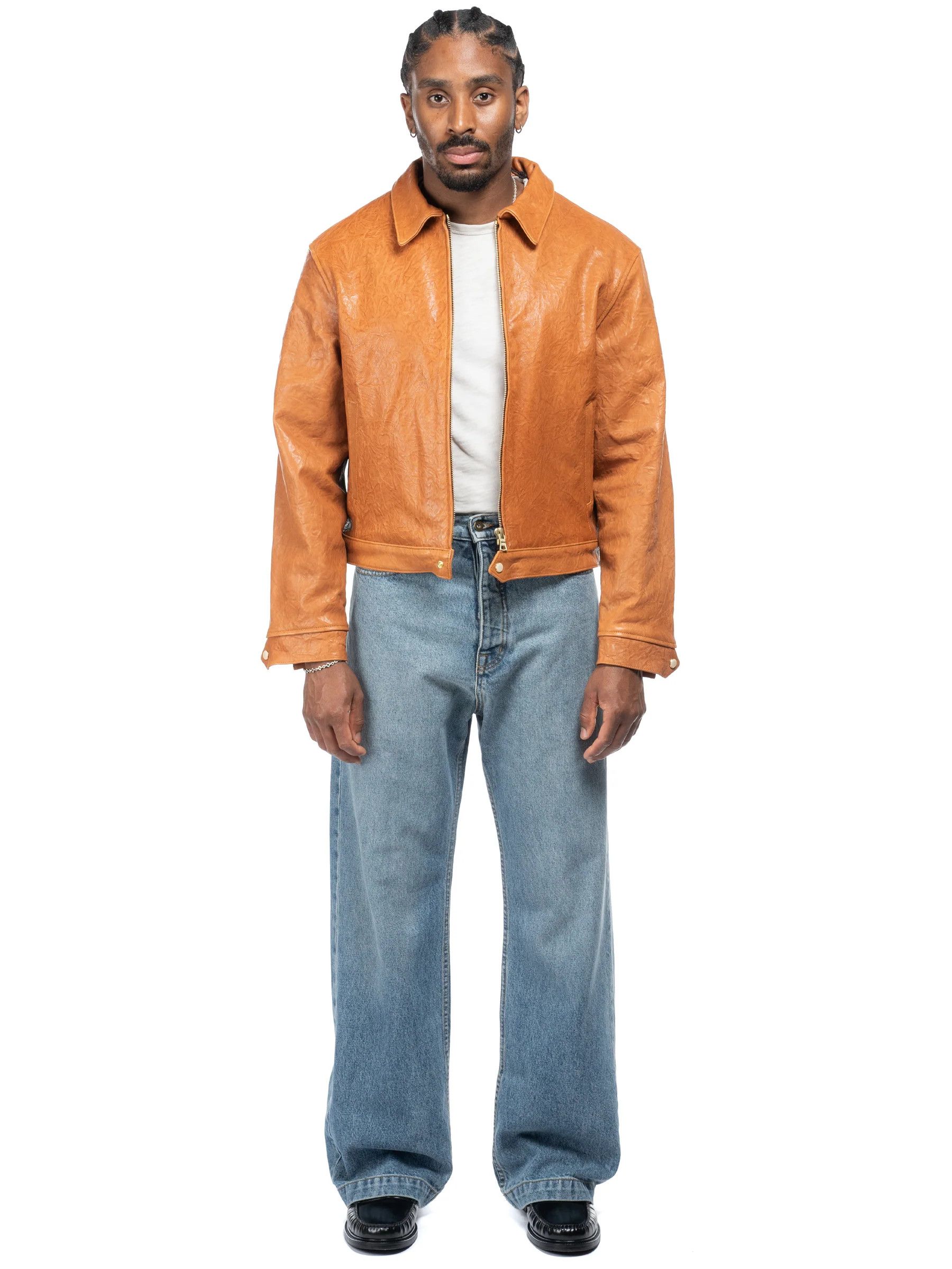 Bare Knuckles 💚 Bare Knuckles Freddy Leather Blouson Rust Lambskin NEW Size US M / EU 48-50 / 2 - 8 Thumbnail