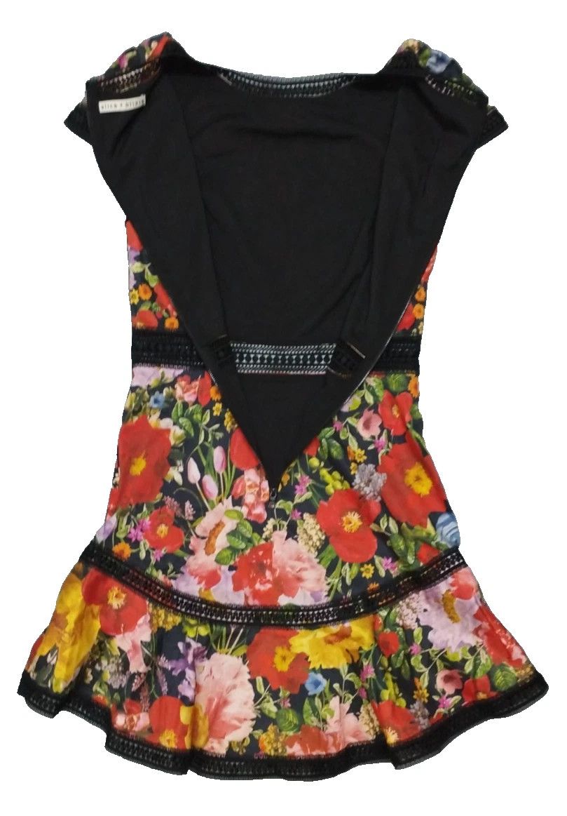 Alice + Olivia × Designer ALICE + OLIVIA Rapunzel Mini Dress In Blooming Garden Size XS / US 0-2 / IT 36-38 - 4 Thumbnail
