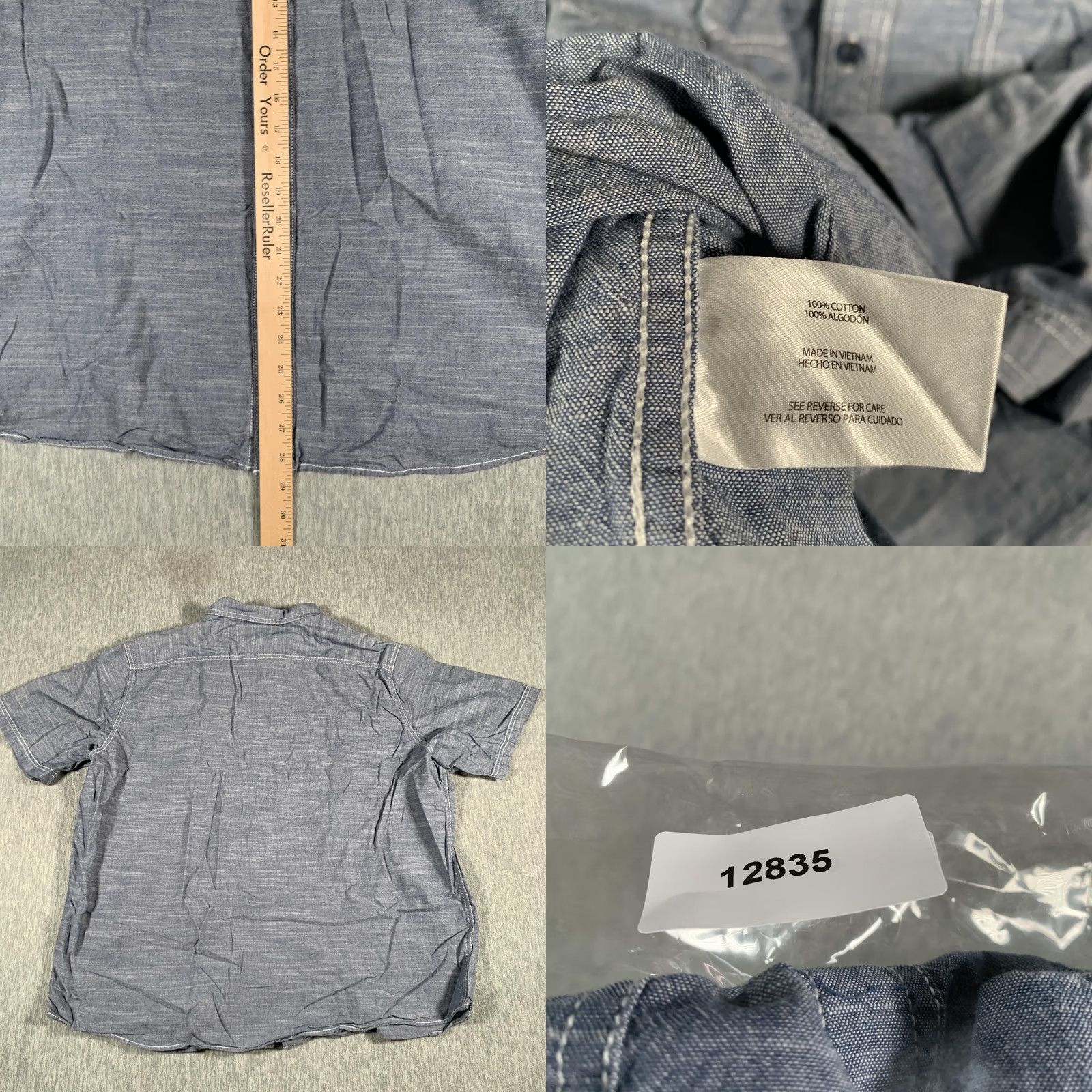Vintage Woolrich Shirt Mens XXL Blue Chambray Short Sleeve Button Front Cotton Casual Size US XXL / EU 58 / 5 - 8 Thumbnail