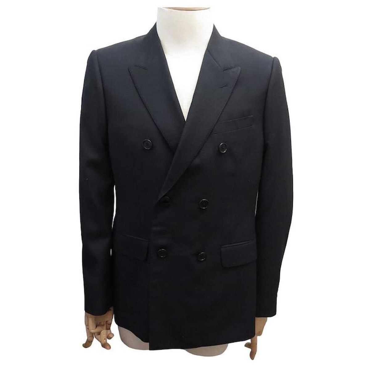Celine × Hedi Slimane SS20 Runway Double Breasted Gabardine Wool Jacket sz52 Size 52S - 11 Thumbnail