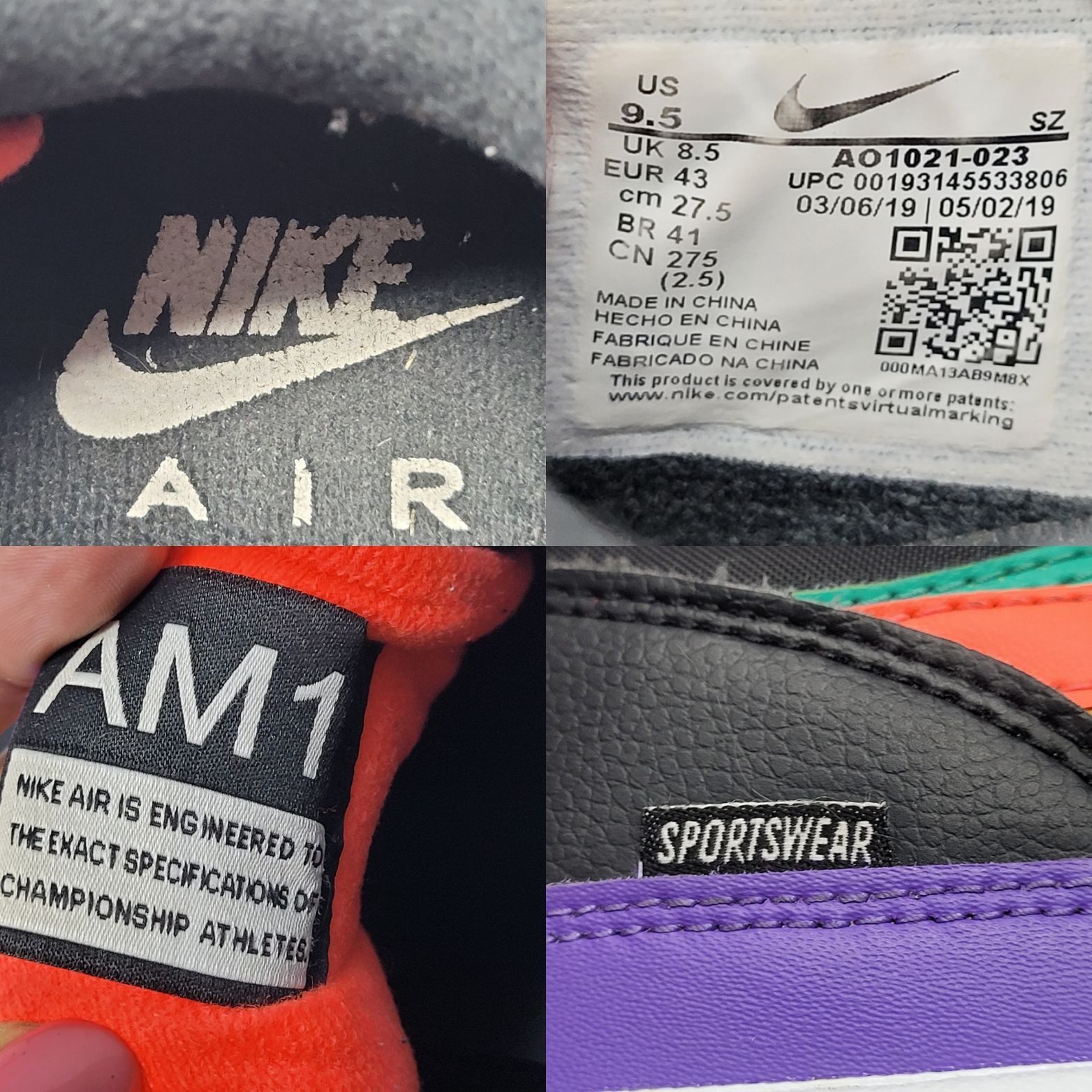 Nike Y2K Nike Air Max 1 SE Windbreaker Sneakers Sz 9.5 Multi-Colo Size US 9.5 / EU 42-43 - 3 Thumbnail